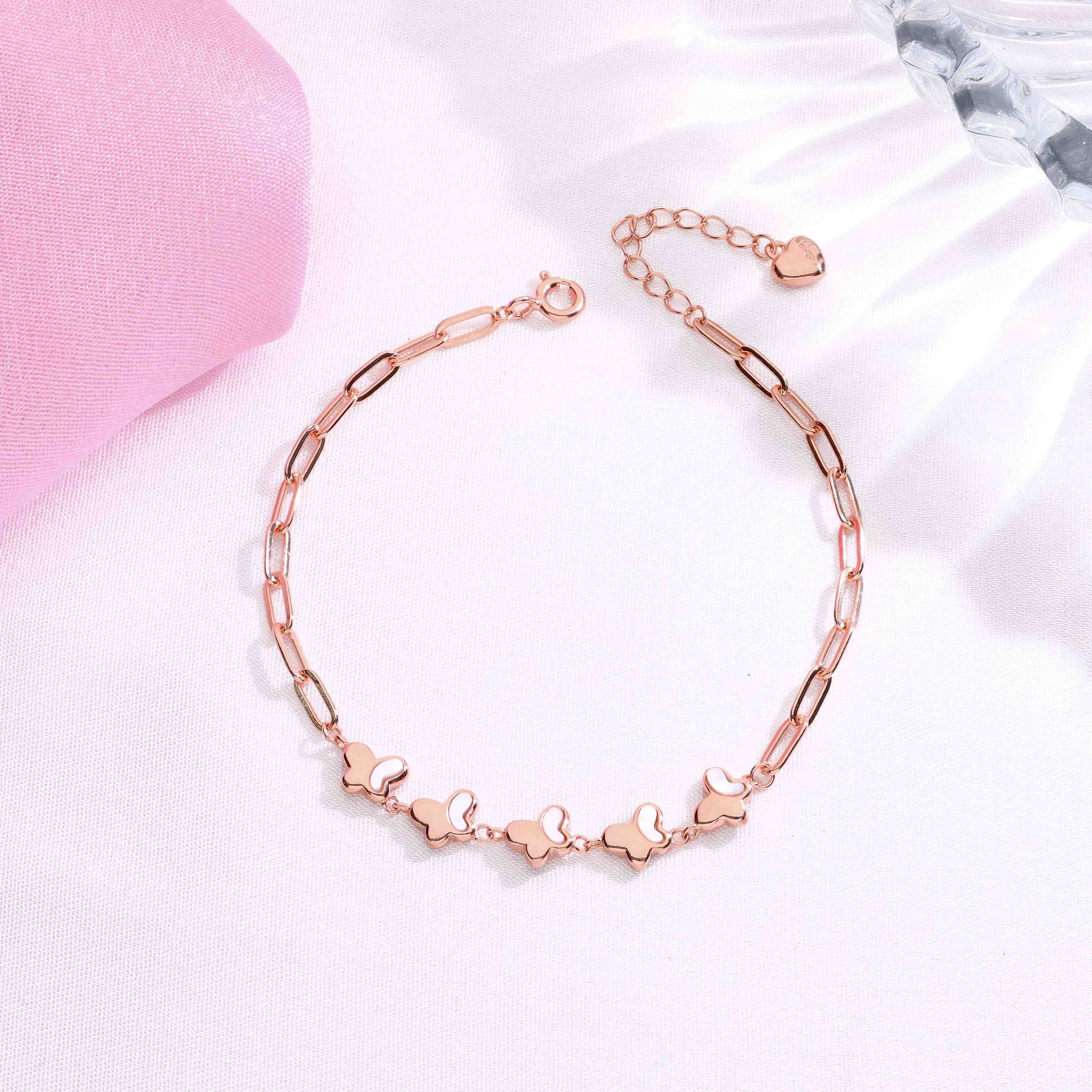 Strand of Butterflies Zircon Casual Silver Bracelet - Image 9