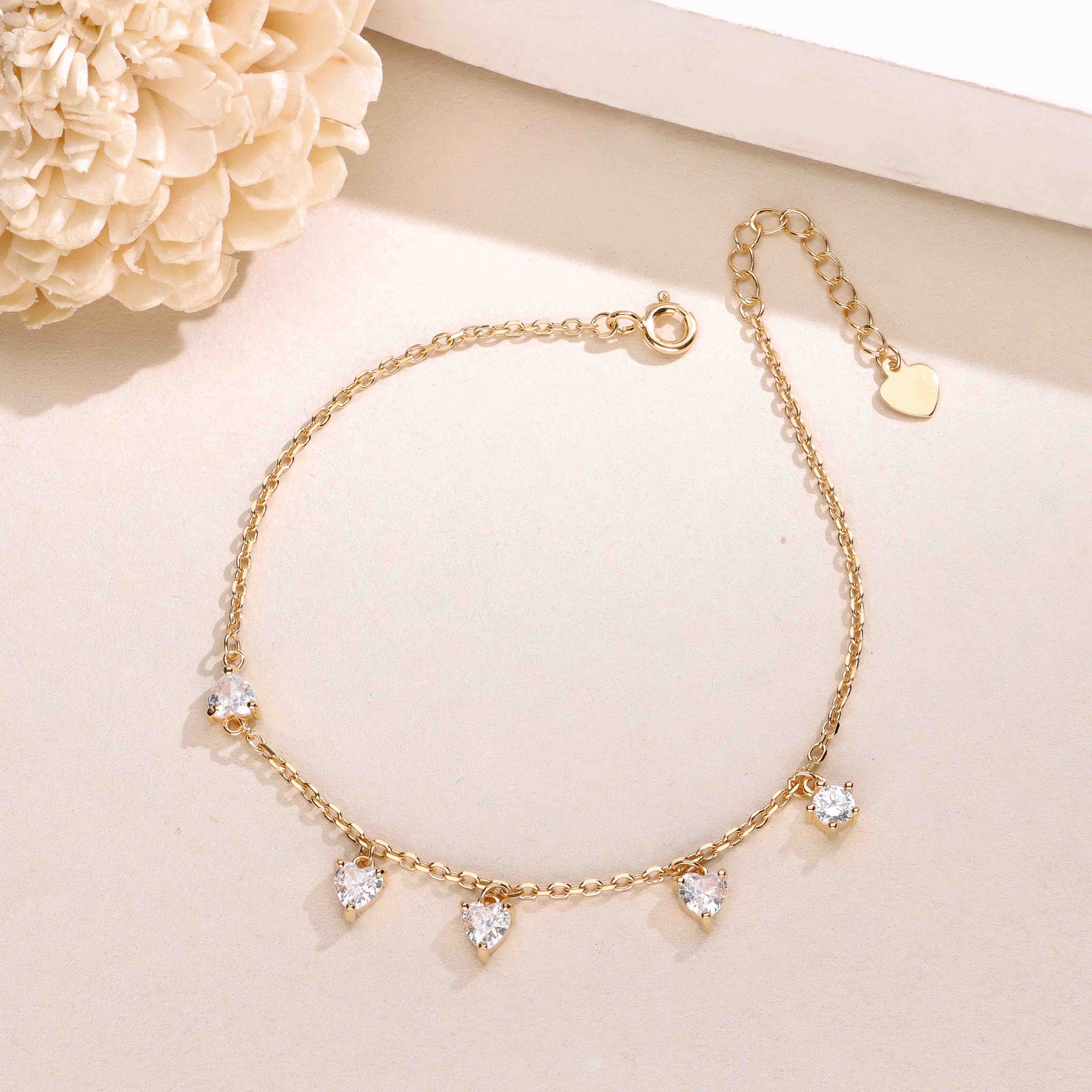 Sparkling Heart Solitaire Charm Bracelet - Image 11