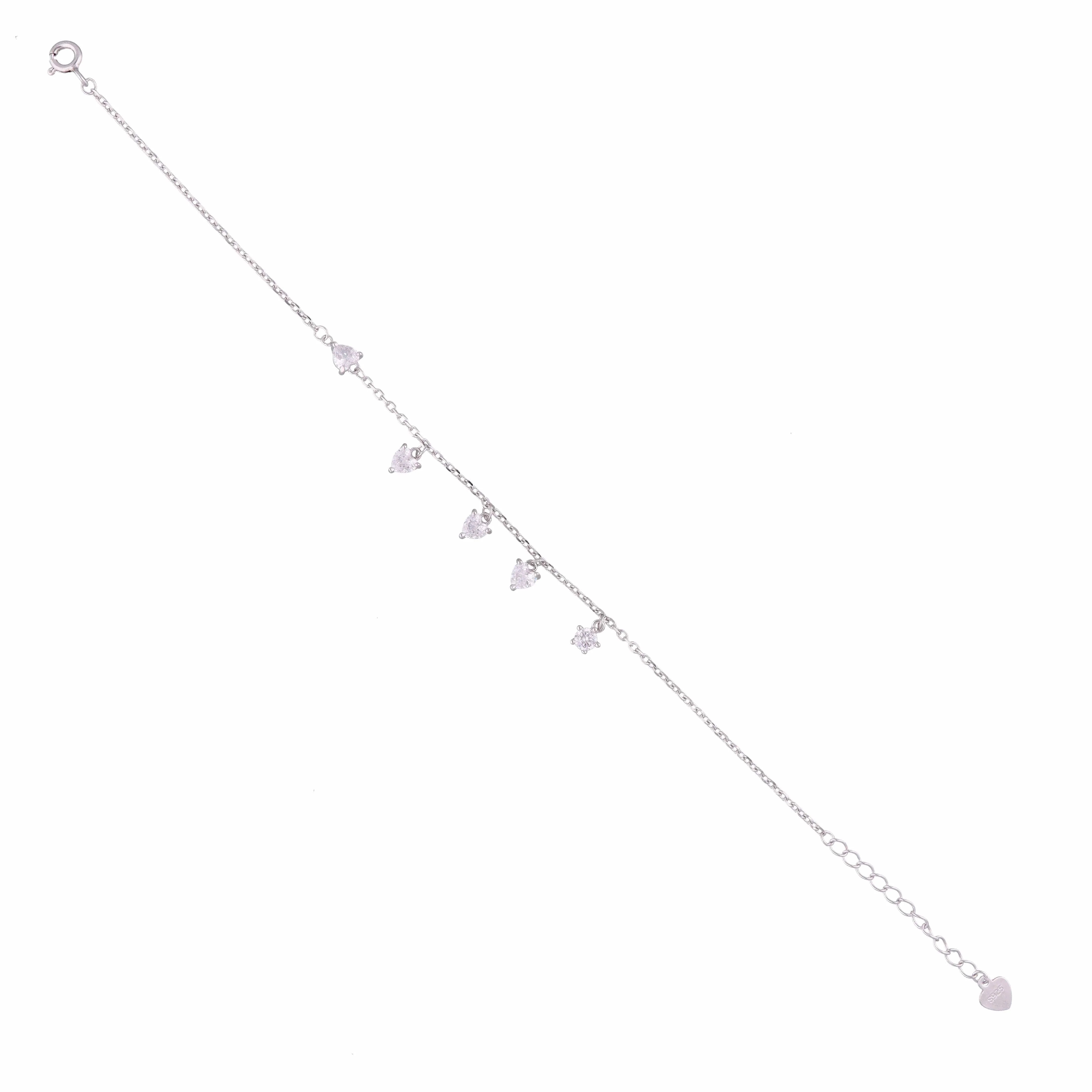 Sparkling Heart Solitaire Charm Bracelet - Image 7