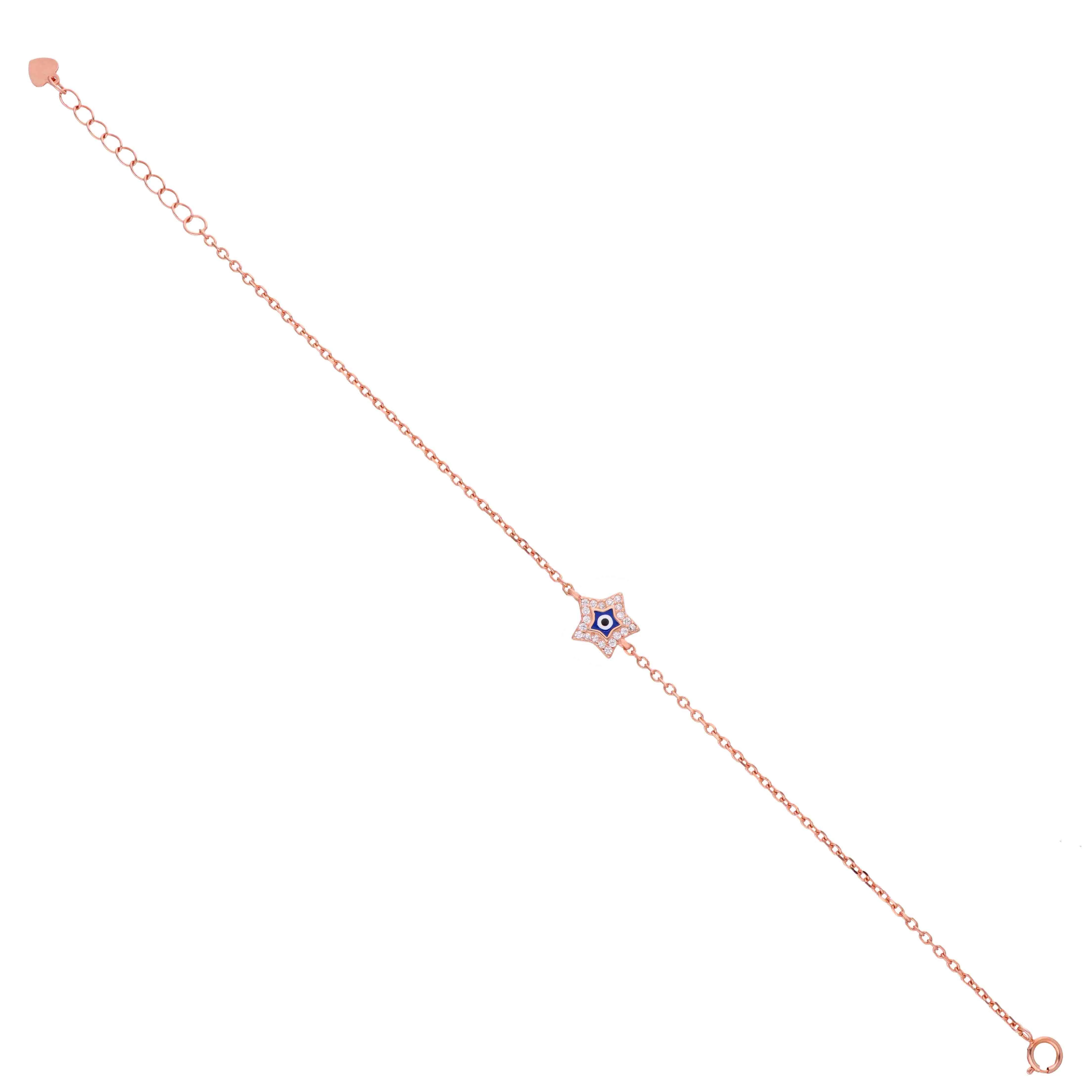 Minimalistic Star Evil Eye Silver Bracelet - Image 5