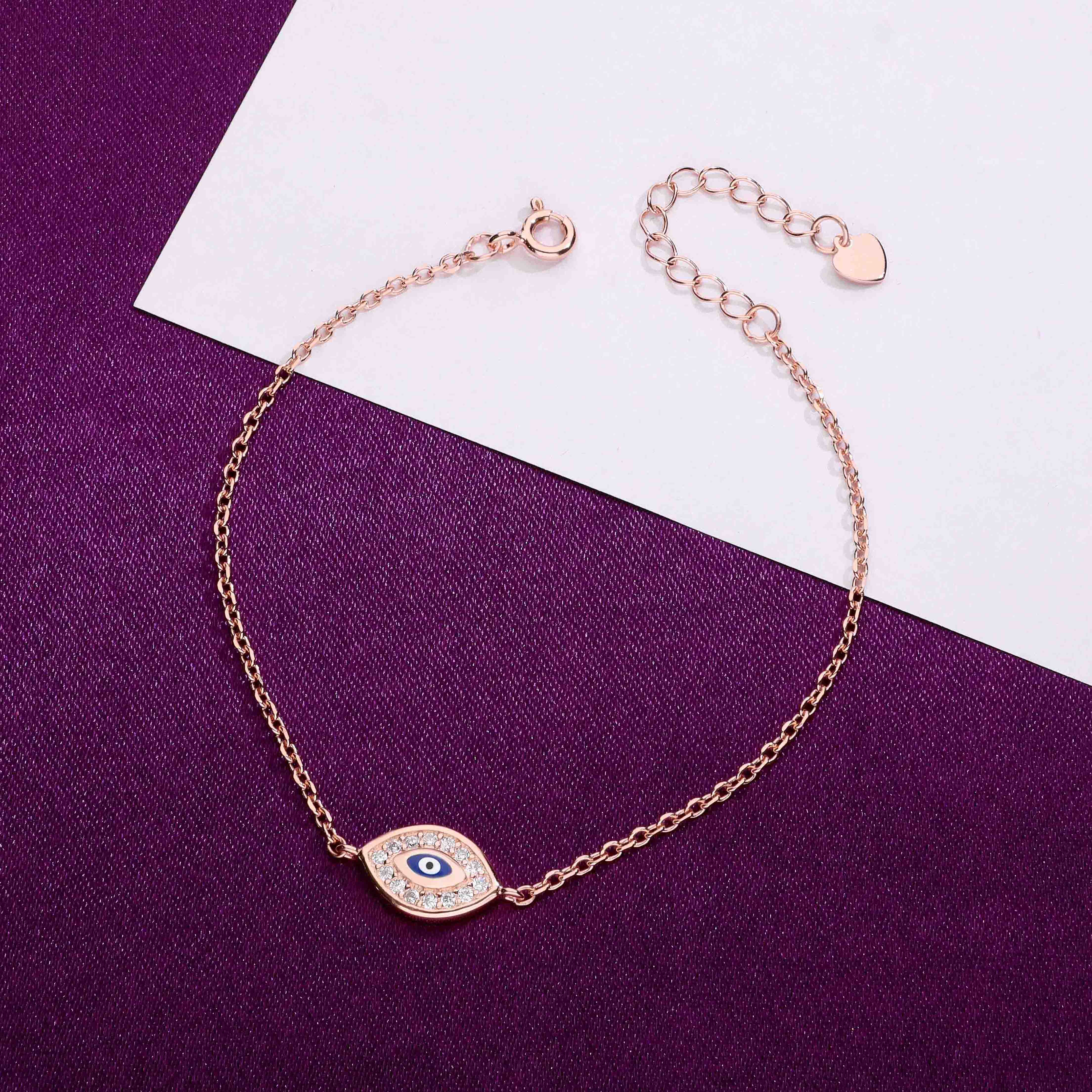 Sterling Evil Eye Zircon Evil Eye Bracelet - Image 2