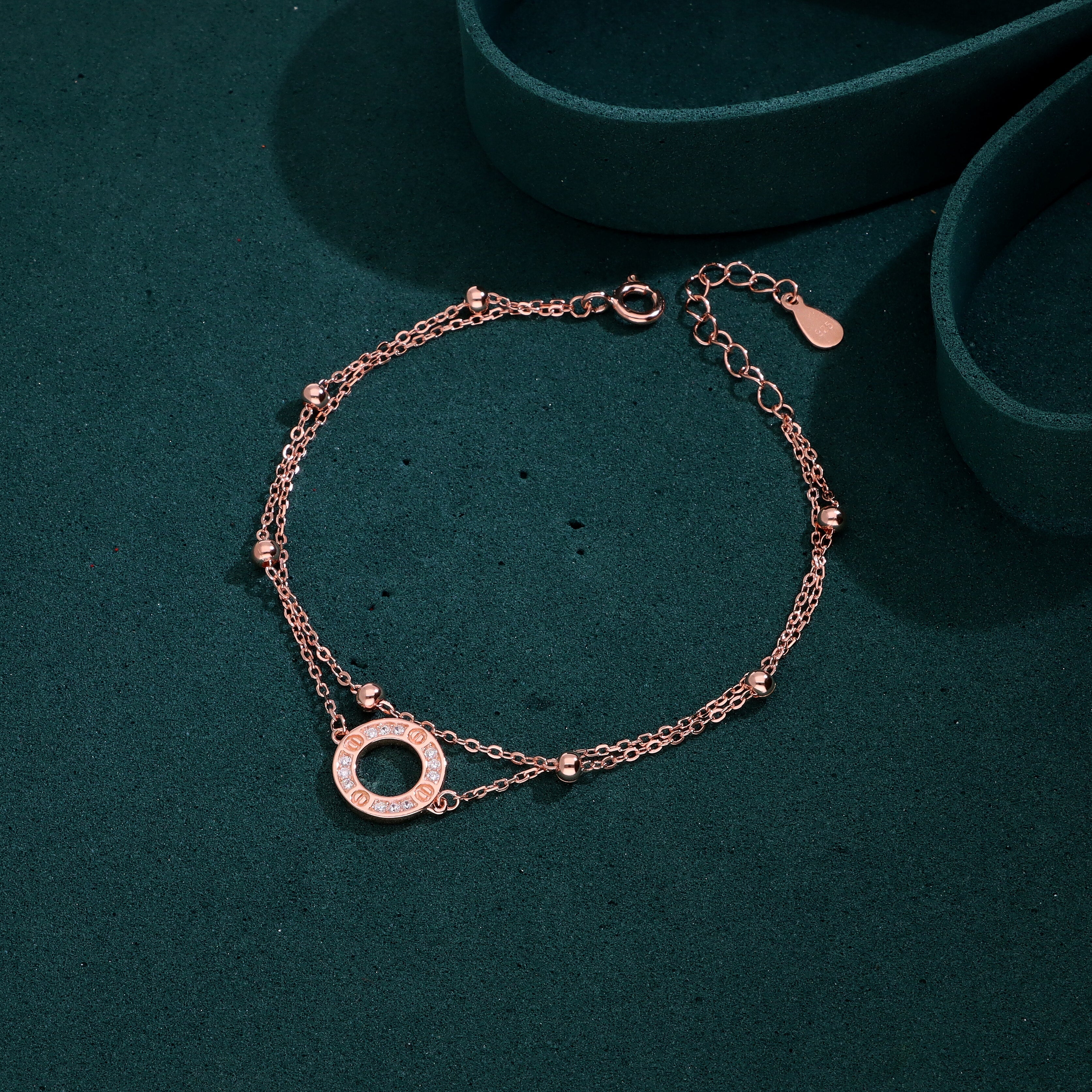 Sterling Silver Circle Charm Bracelet - Image 3
