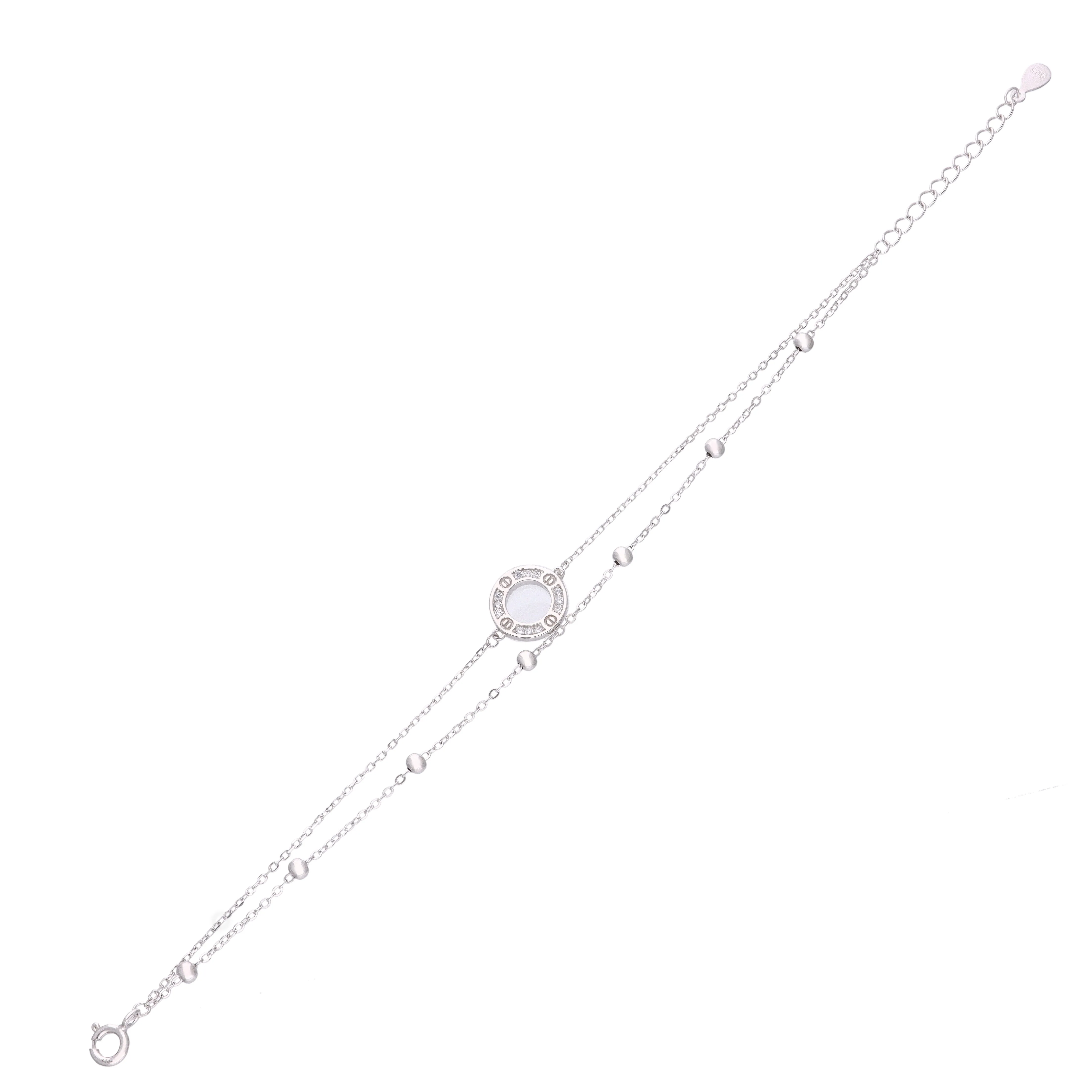 Sterling Silver Circle Charm Bracelet - Image 5