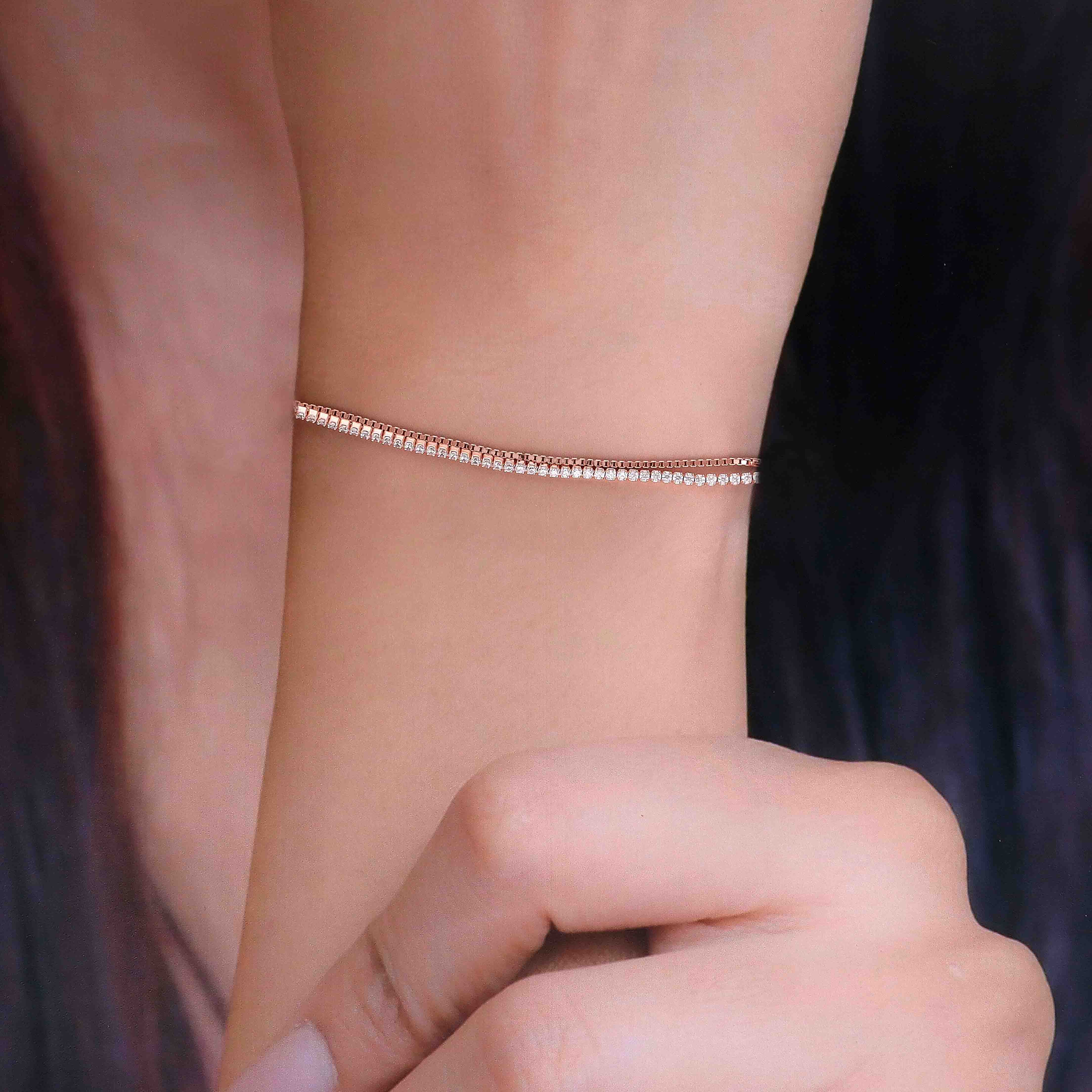 Sterling Silver Double Layer Tennis Bracelet - Image 4