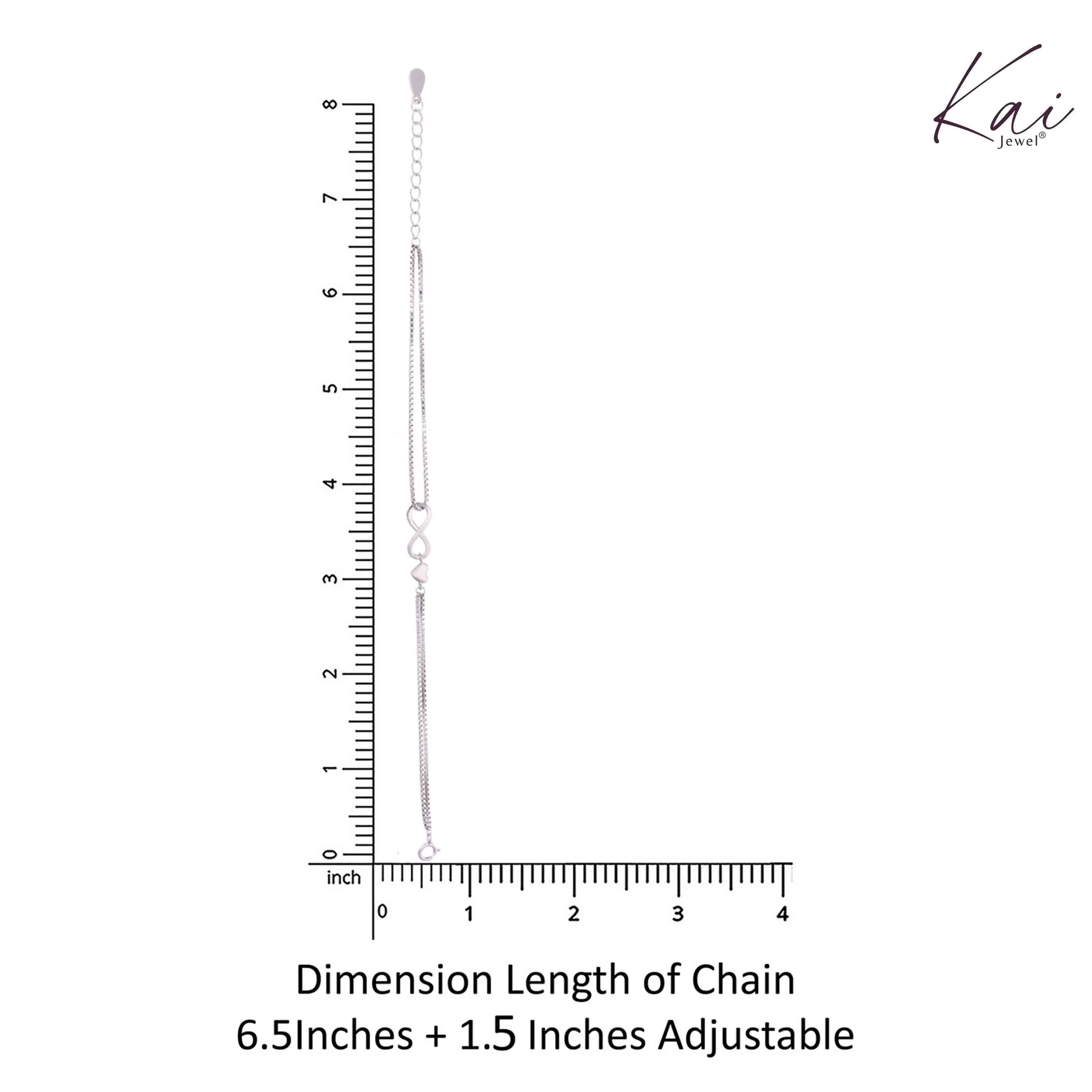 Silver Heart Charm Infinity Bracelet - Image 6
