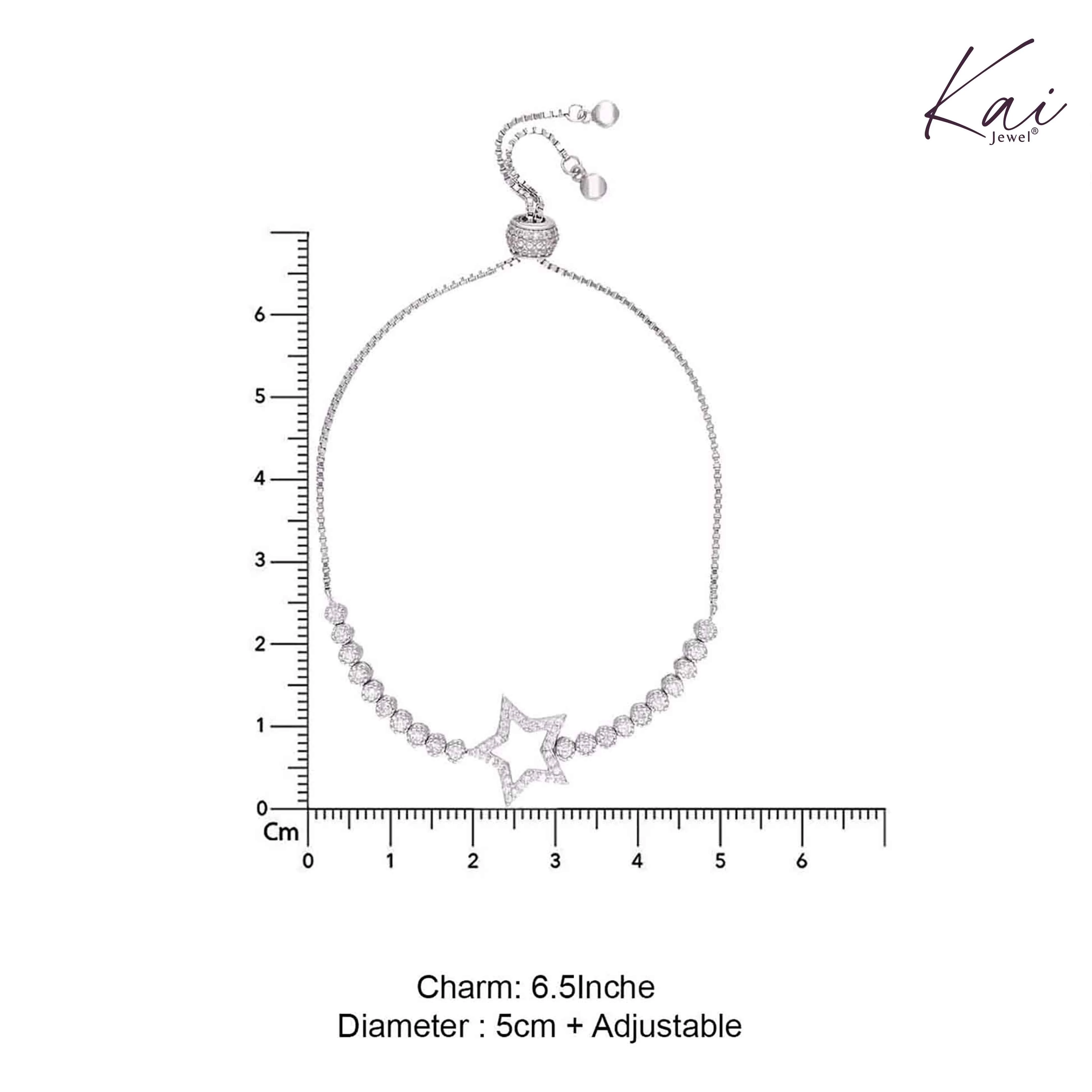 Sterling Silver Classic Solitaire Adjustable Bracelet - Image 3
