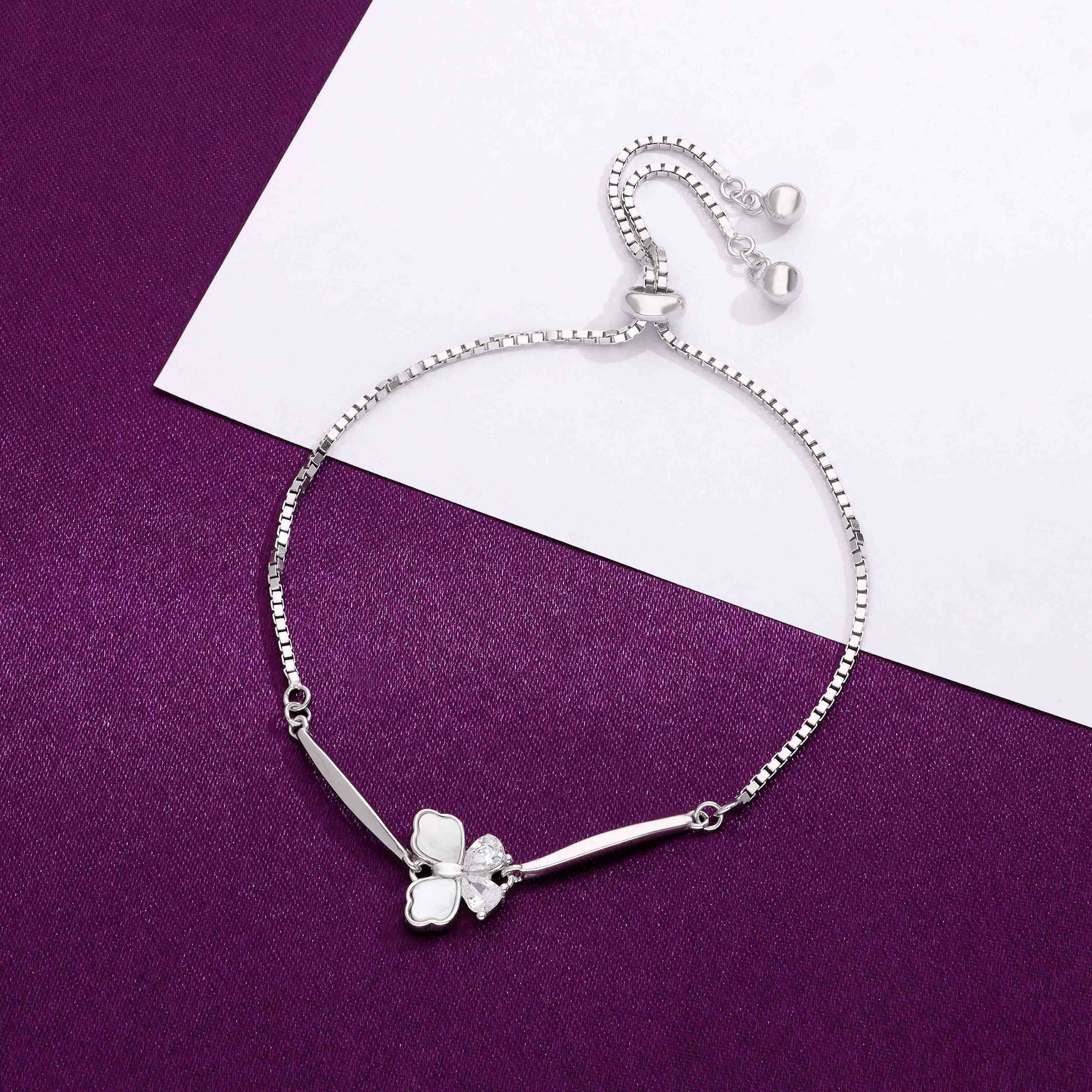 Sterling Silver Mother Of Pearl Butterfly Bracelet - Image 6