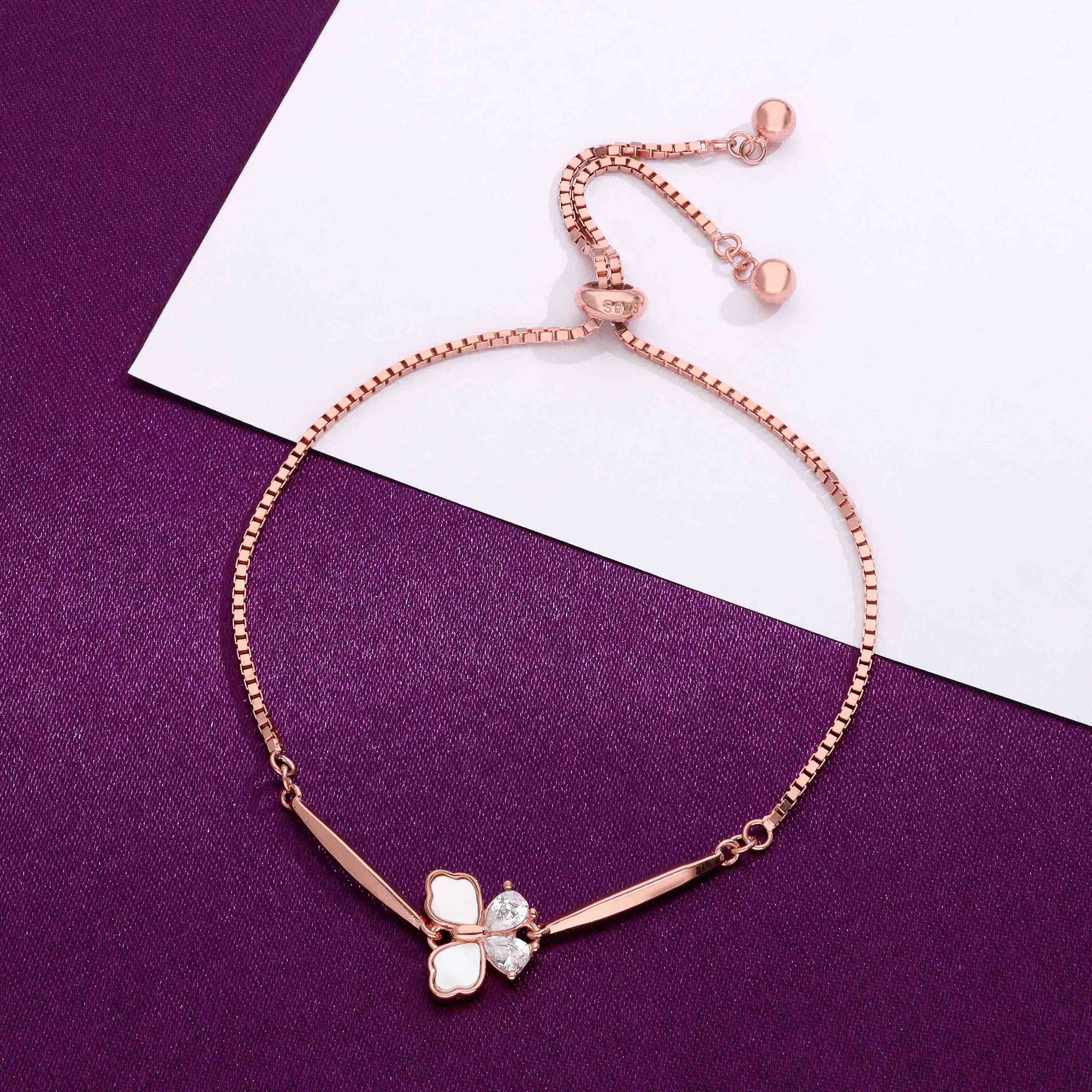 Sterling Silver Mother Of Pearl Butterfly Bracelet - Image 7
