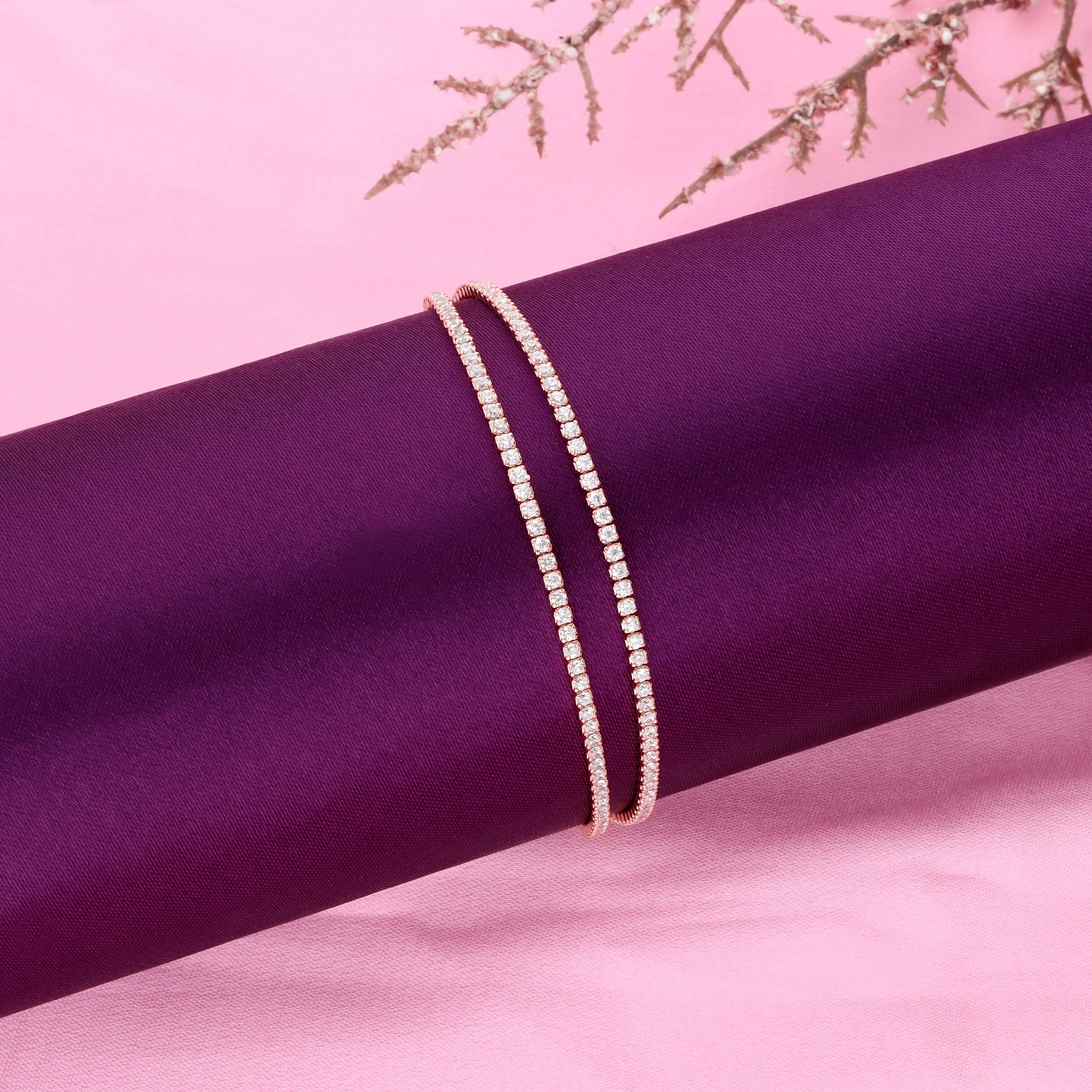 Minimalistic Silver Slider Tennis Bracelet - Image 2
