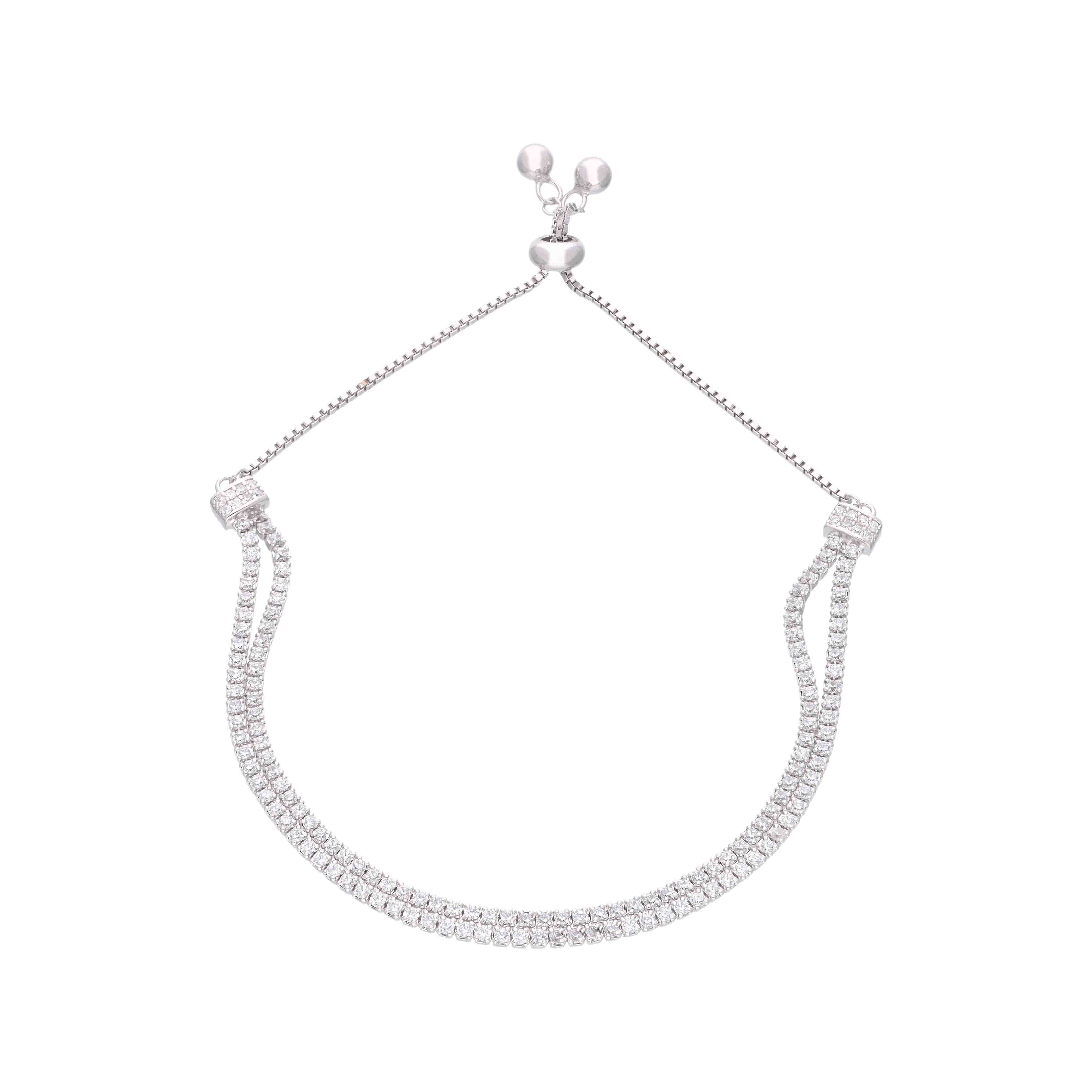 Minimalistic Silver Slider Tennis Bracelet - Image 3