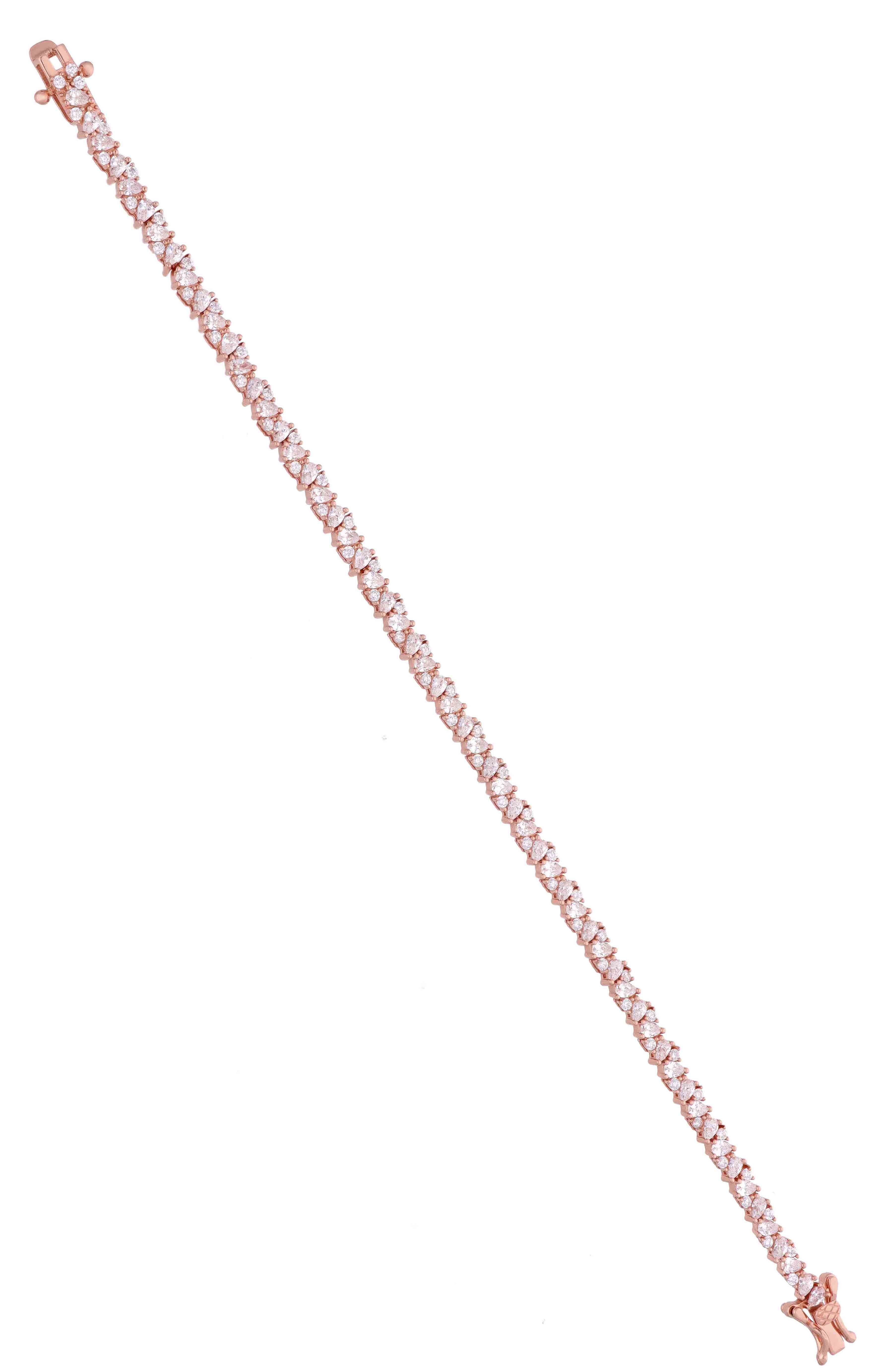 Allure Crystal  Rectangle Baguettes Silver Tennis Bracelet - Image 3