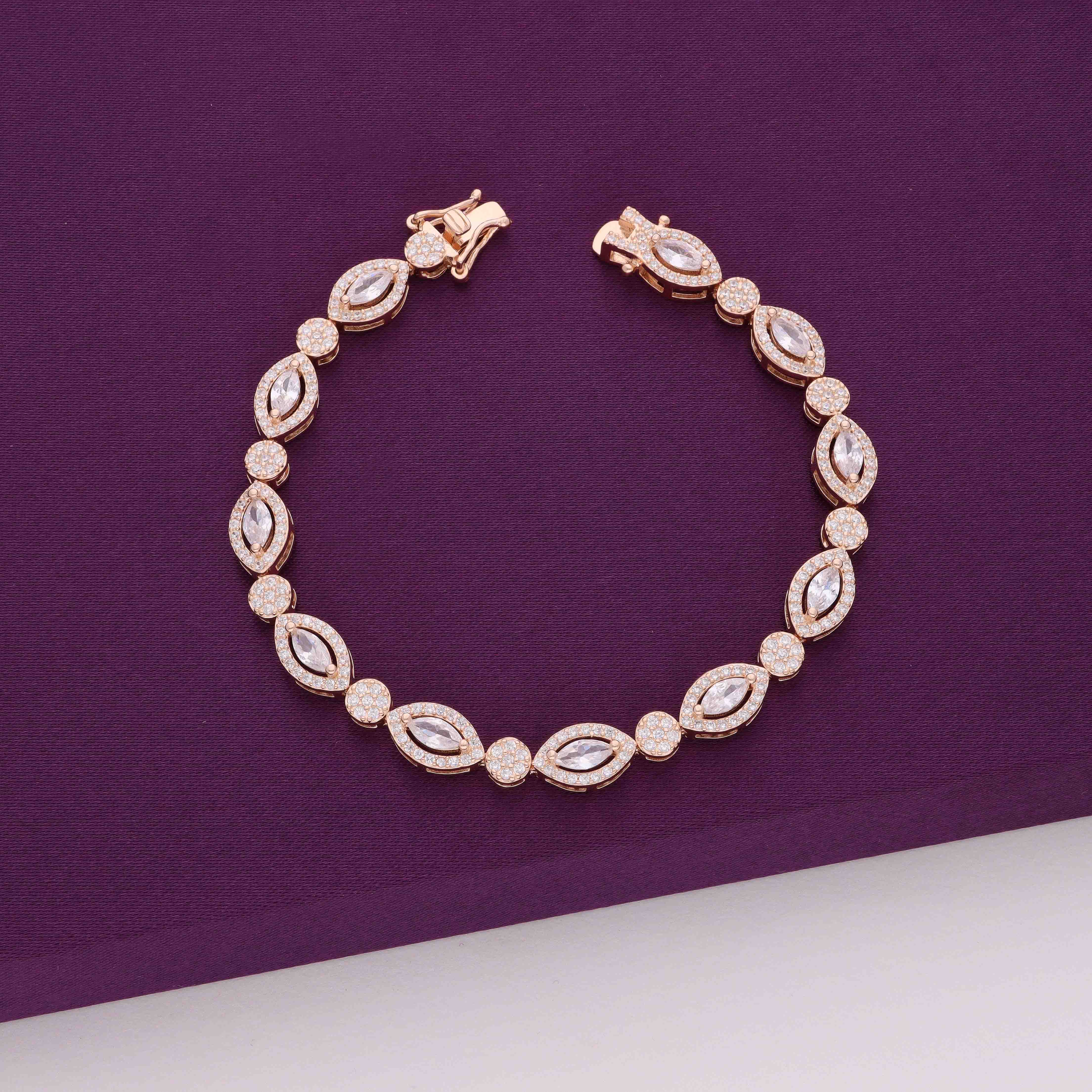 Stylish Pear And Bezel Silver Tennis Bracelet - Image 4