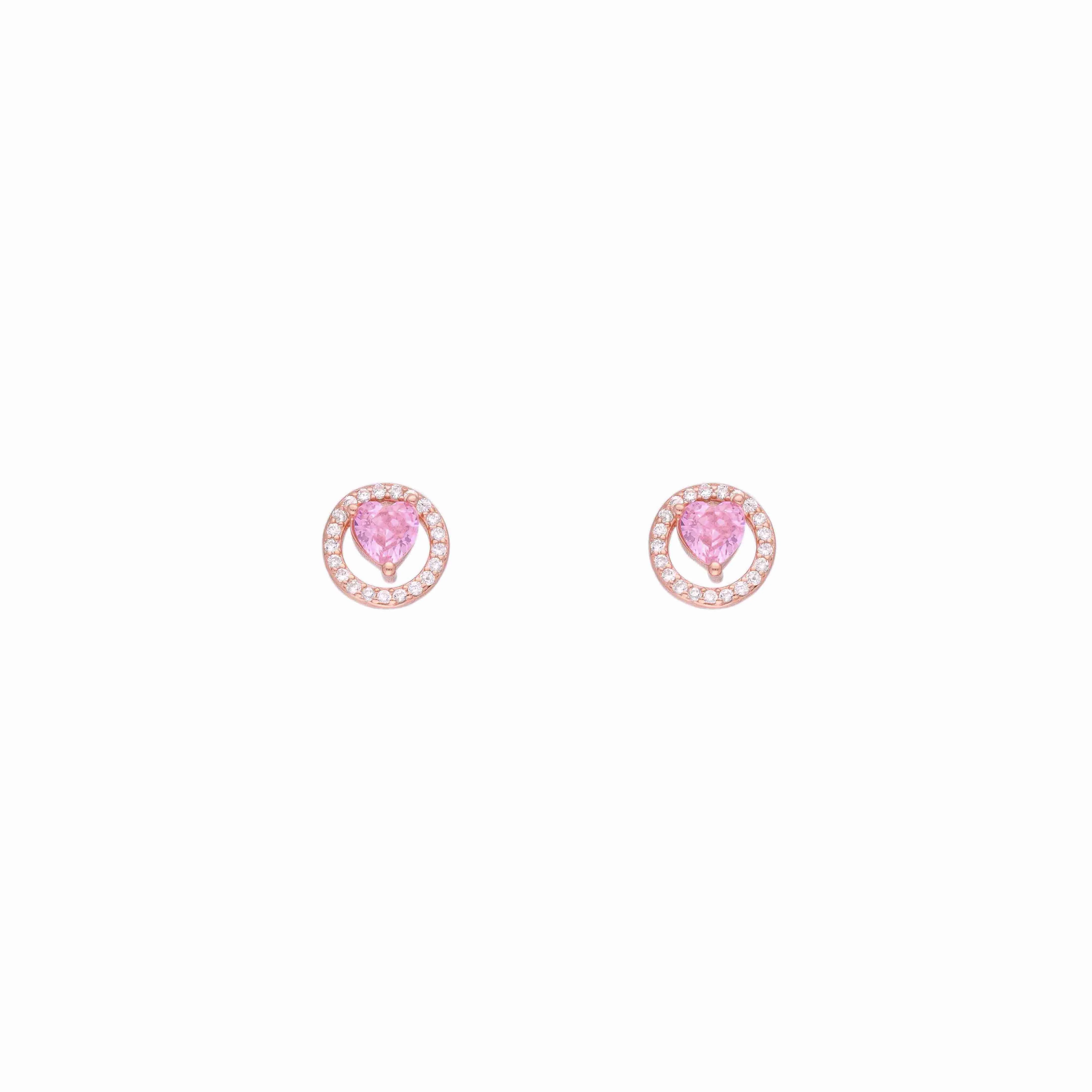 Encircled Heart Casual Silver Studs Earrings - Image 3