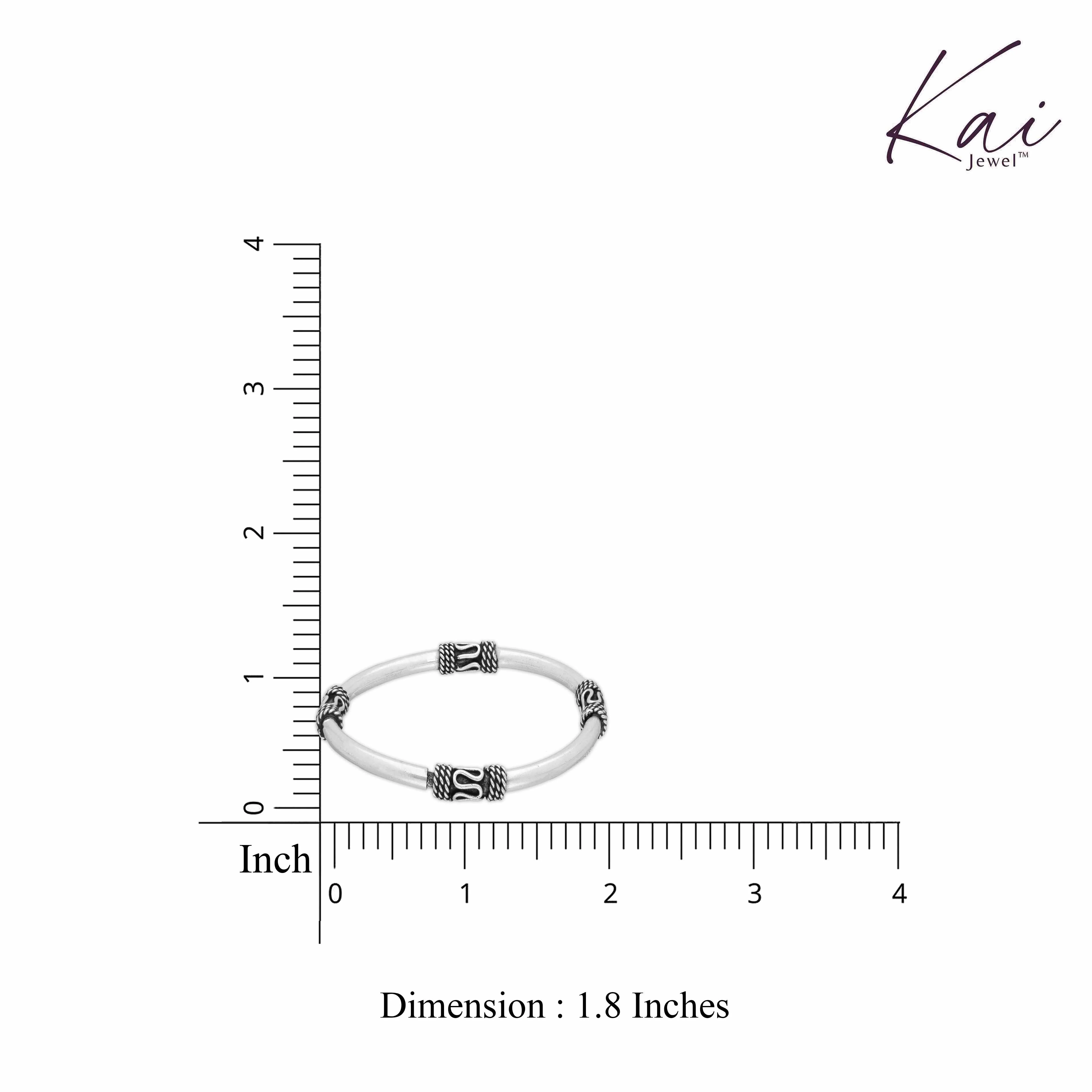 Stylish Motif Silver Children Bracelet - Image 4