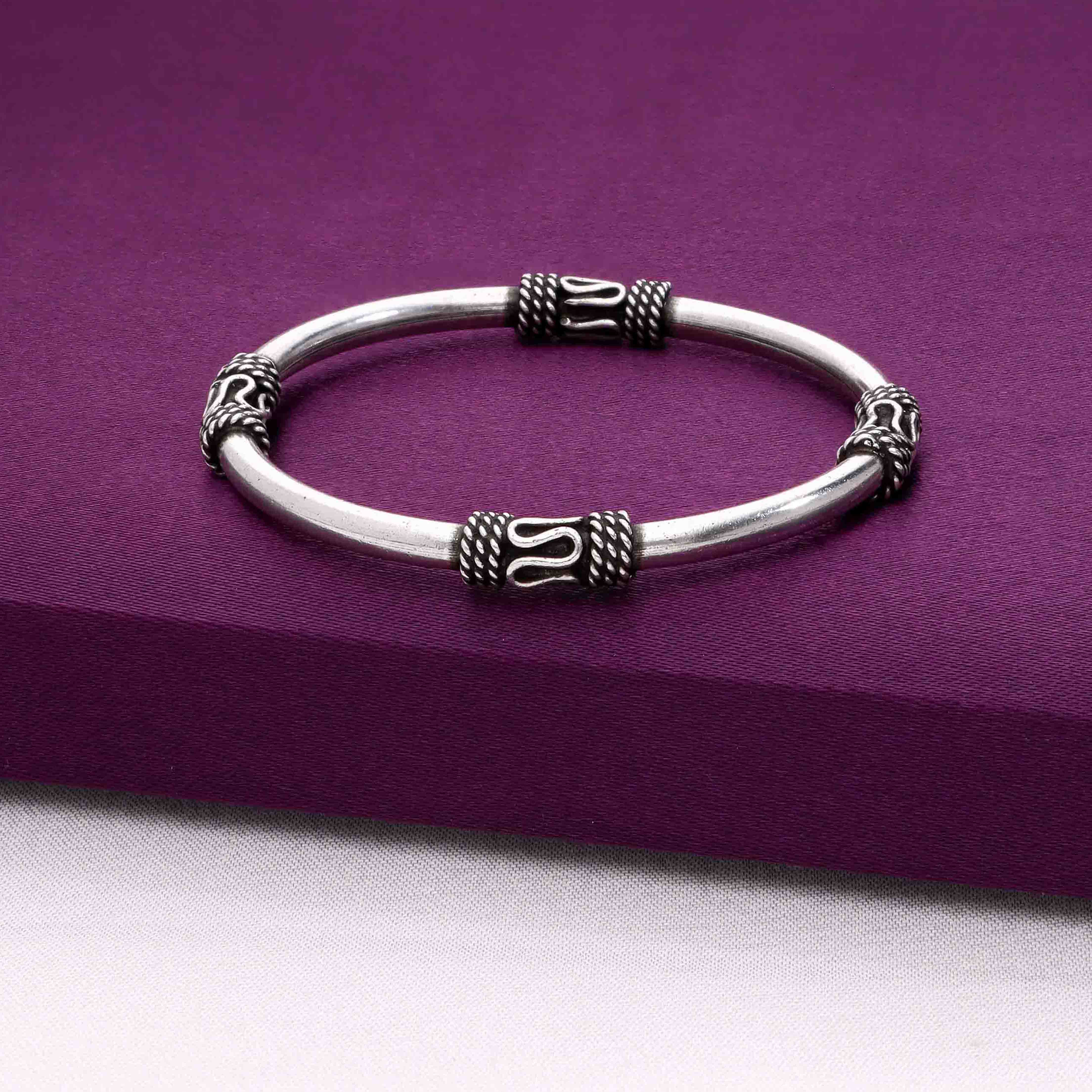 Stylish Motif Silver Children Bracelet - Image 5