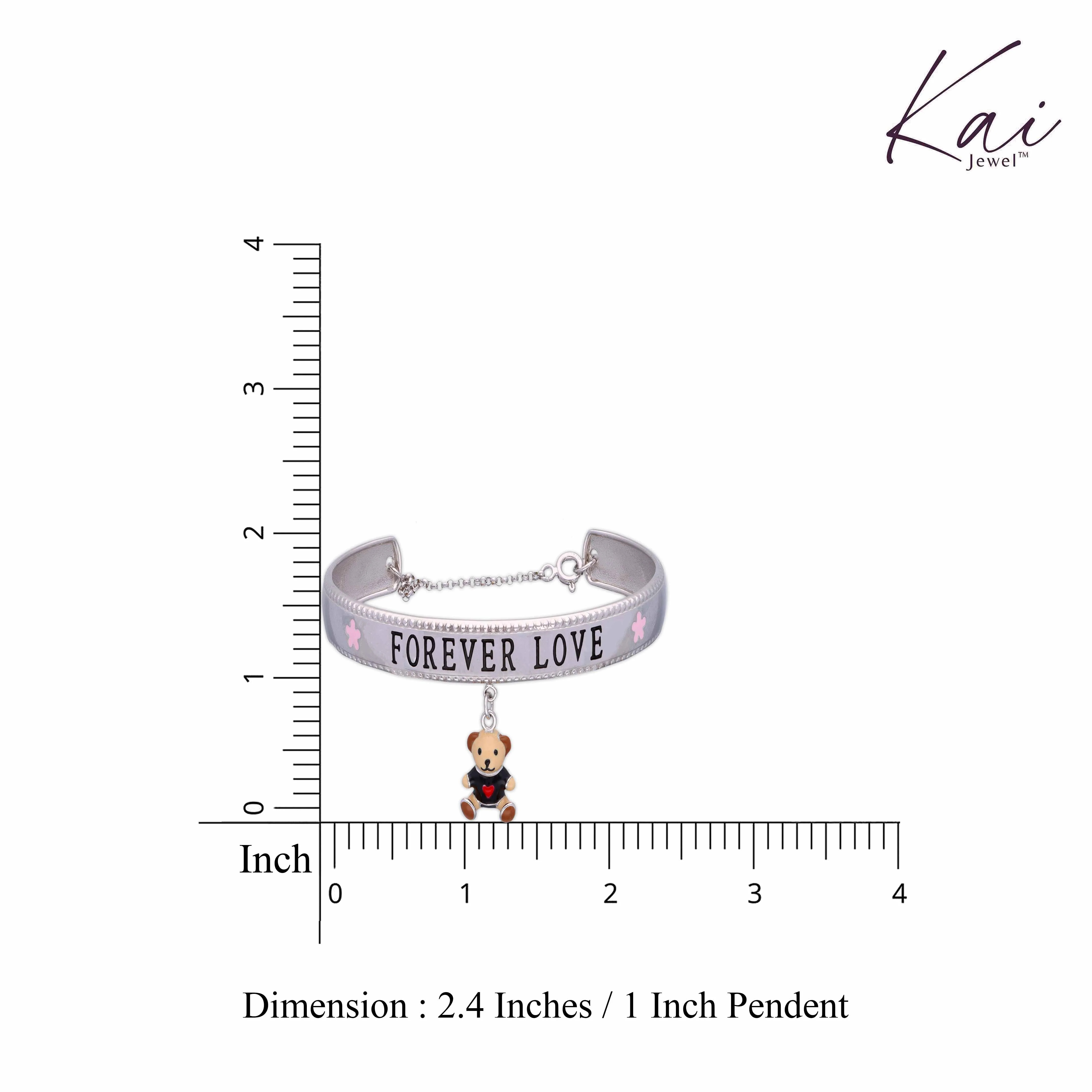 Beary Hug Charm Silver Children Bracelet - Image 4