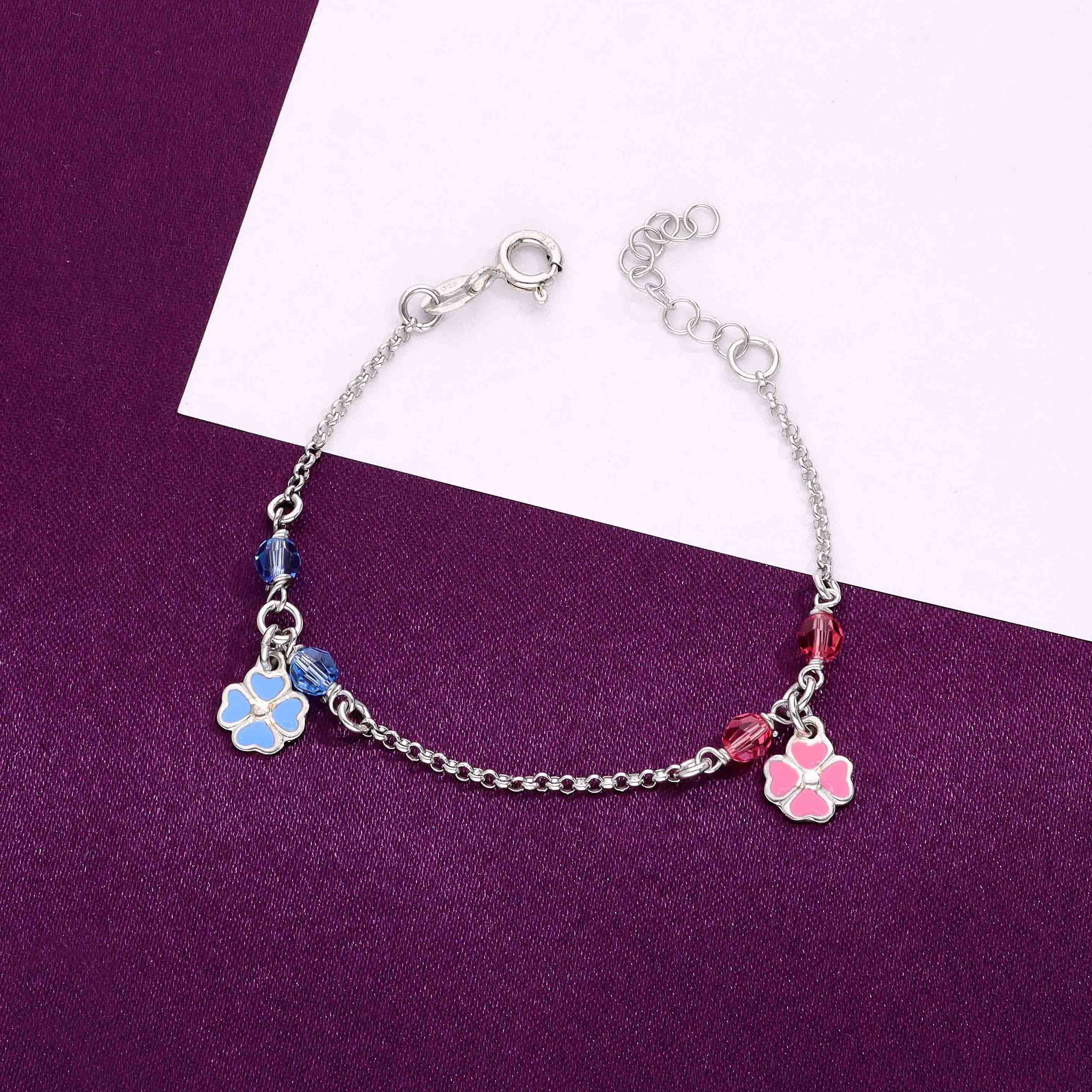 Sterling Silver Floral Children's Bracelet - Image 6