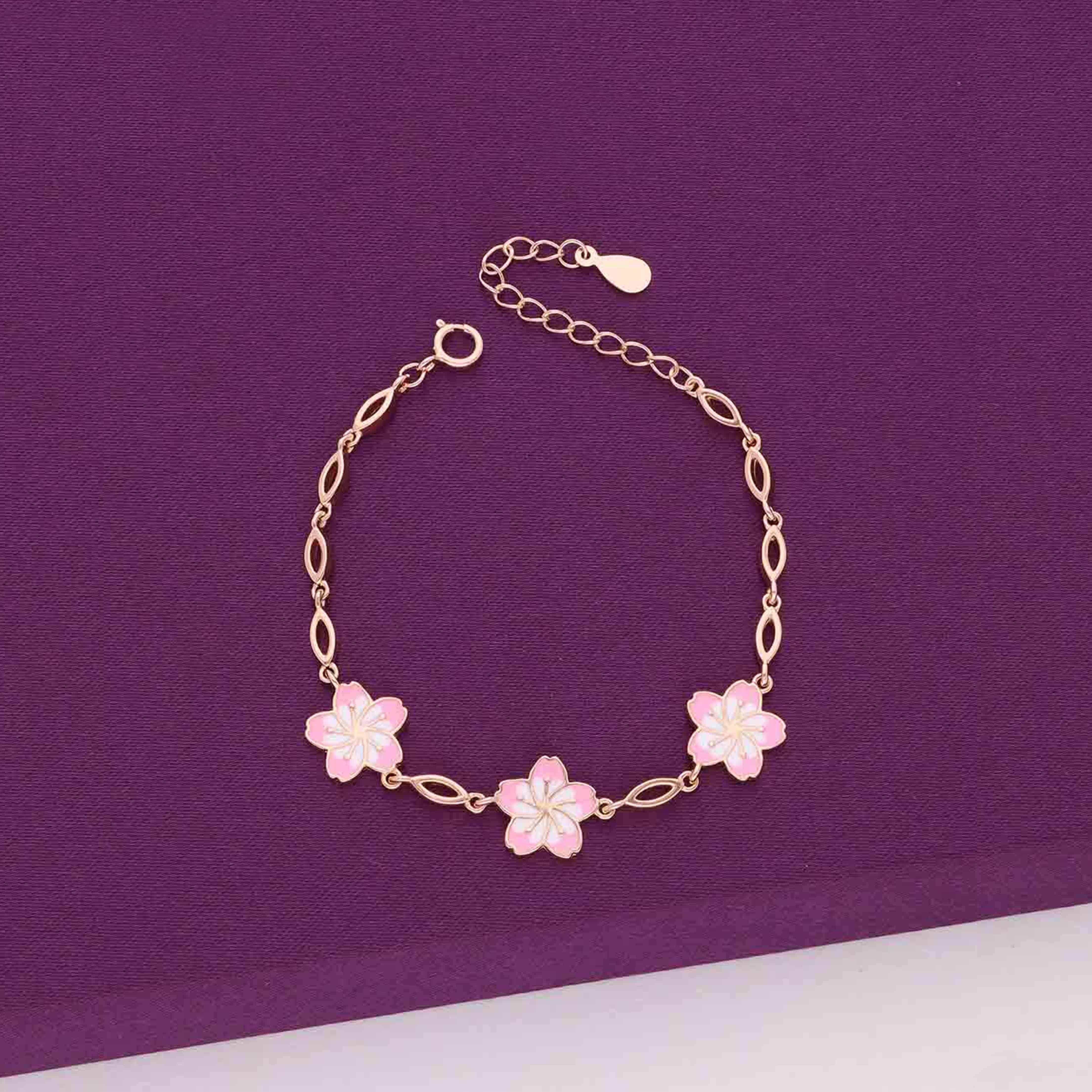 Sterling Silver Children's Floral Bracelet - Image 2