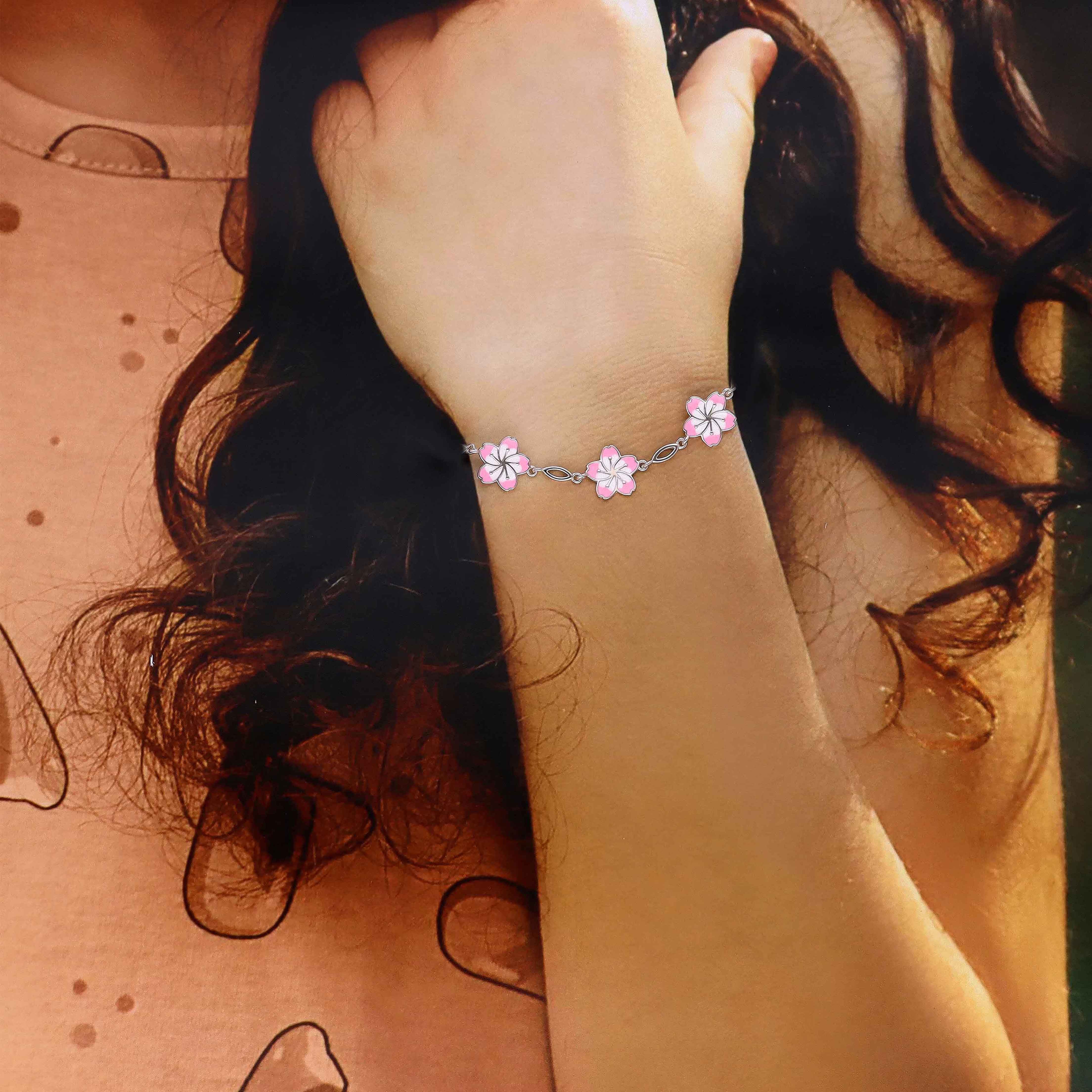 Sterling Silver Children's Floral Bracelet - Image 3