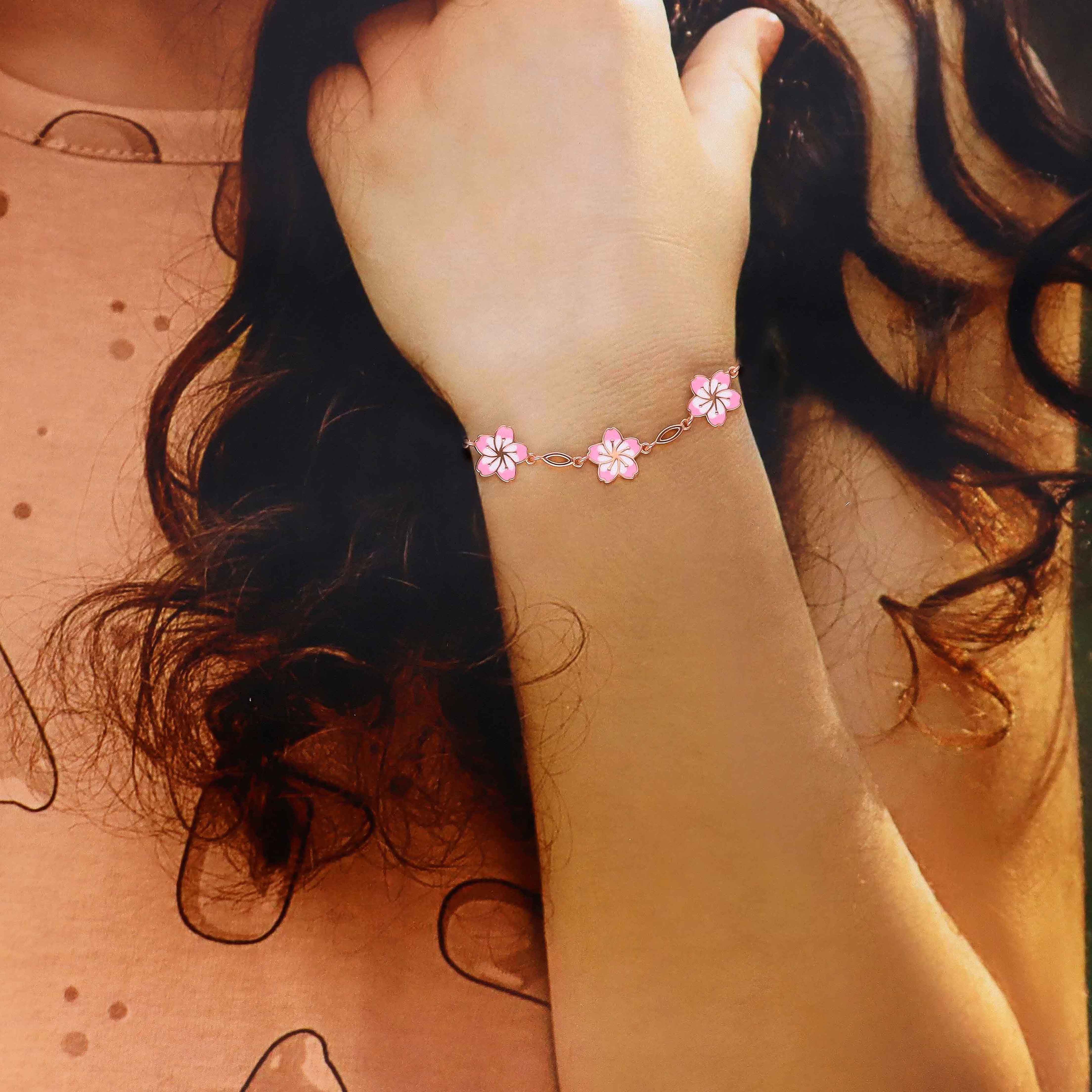 Sterling Silver Children's Floral Bracelet - Image 4