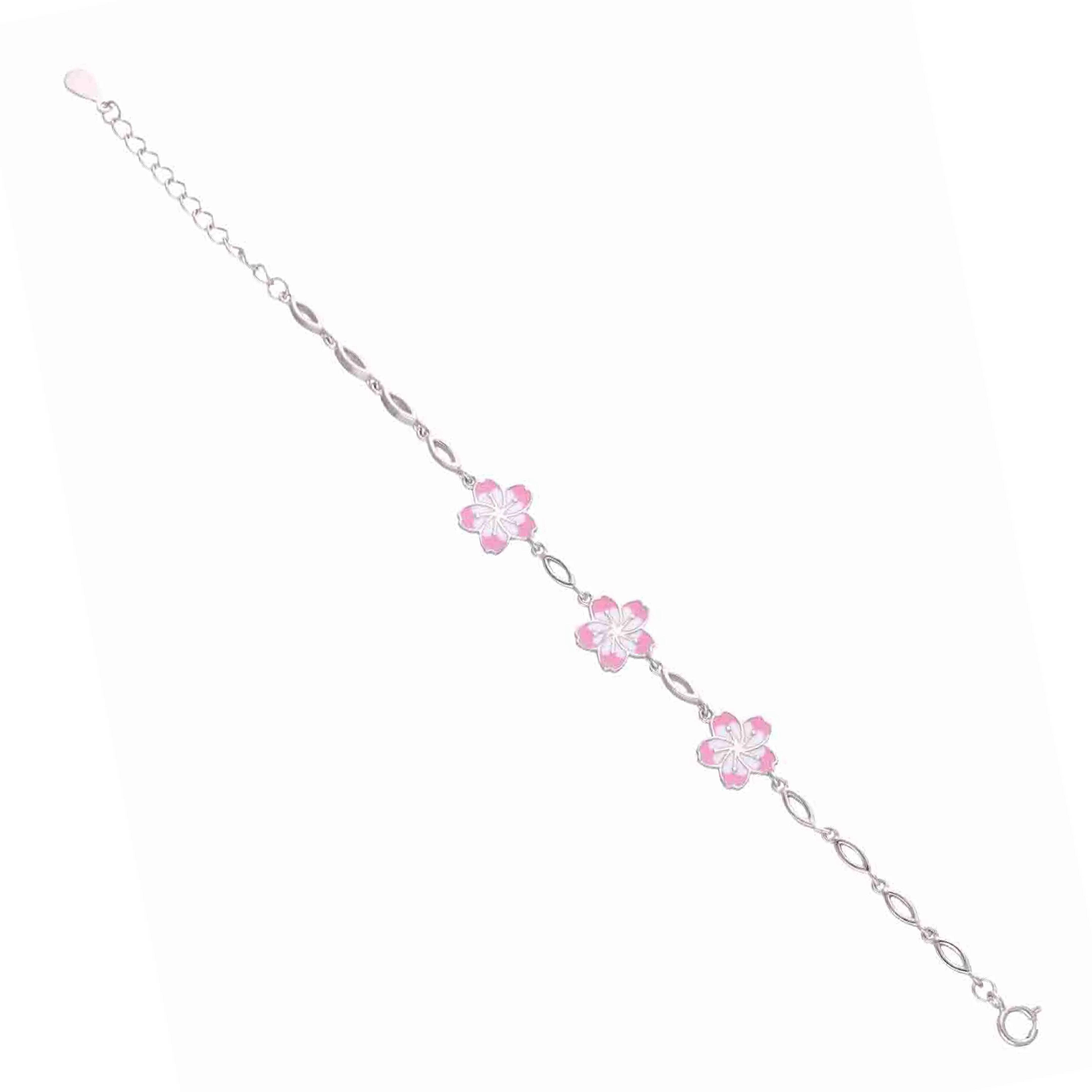 Sterling Silver Children's Floral Bracelet - Image 5