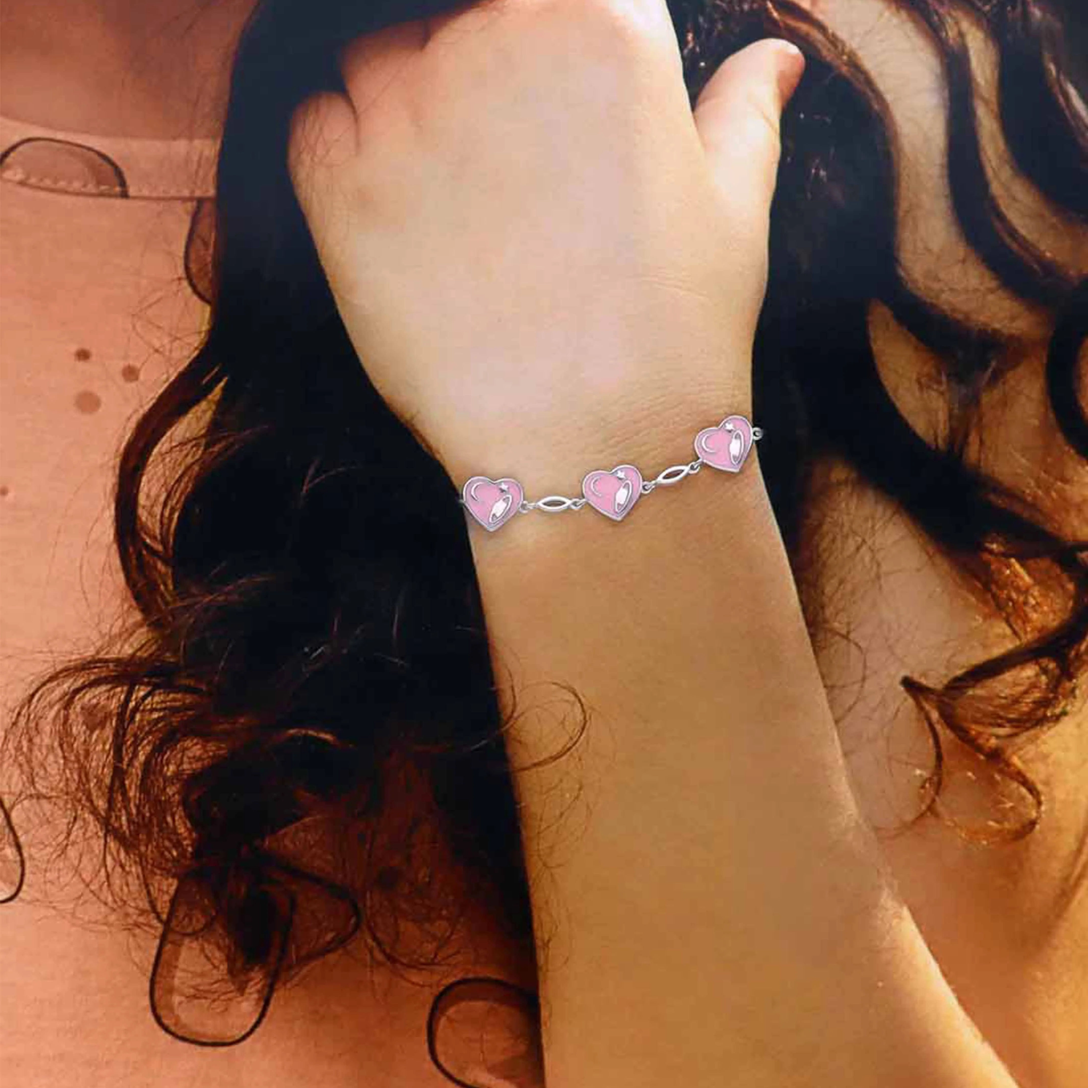 Sterling Silver Children's Heart Bracelet - Image 3
