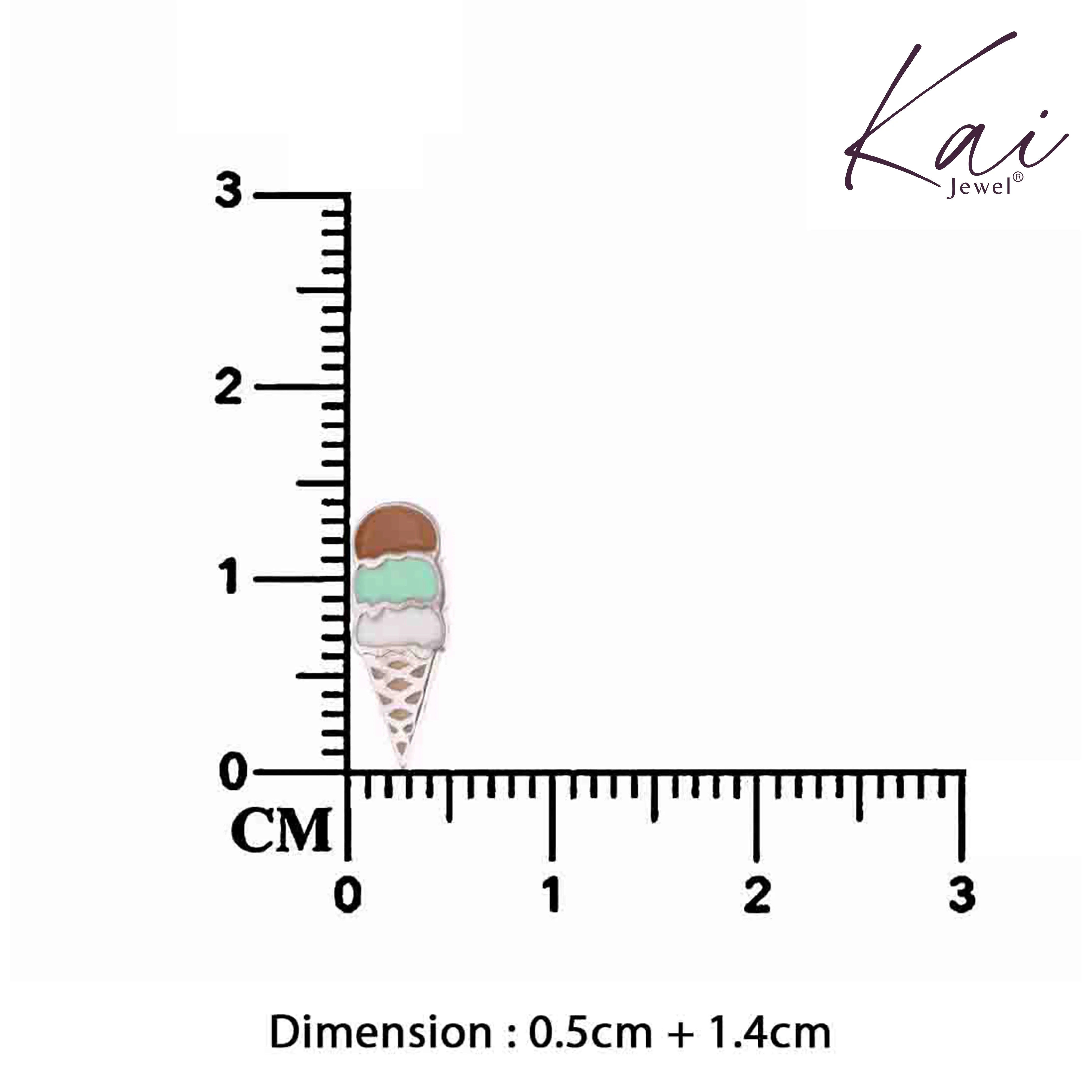 Kids Ice Cream Silver Stud Earrings - Image 3