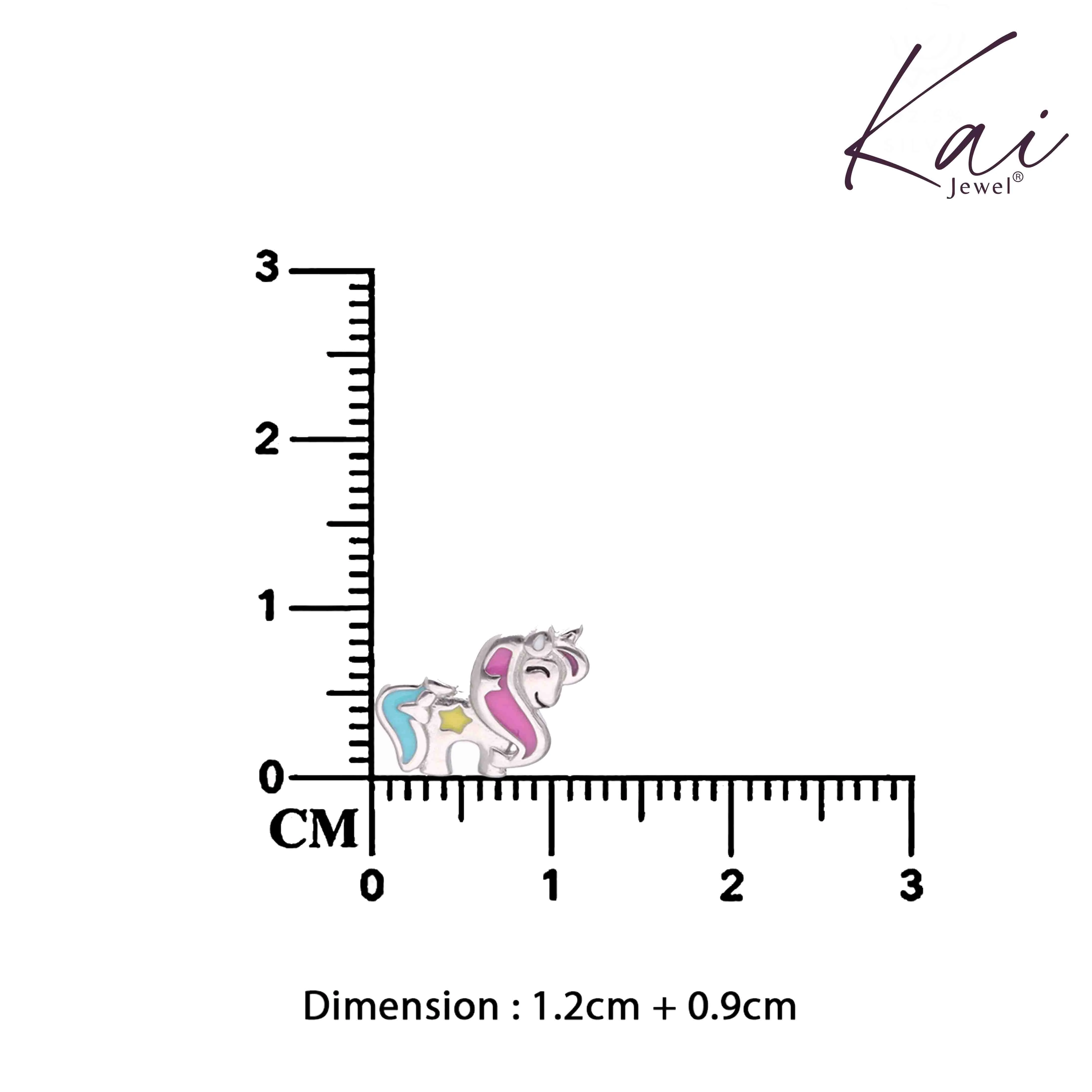 Kids Colorful Unicorn Sterling Silver Earrings - Image 5