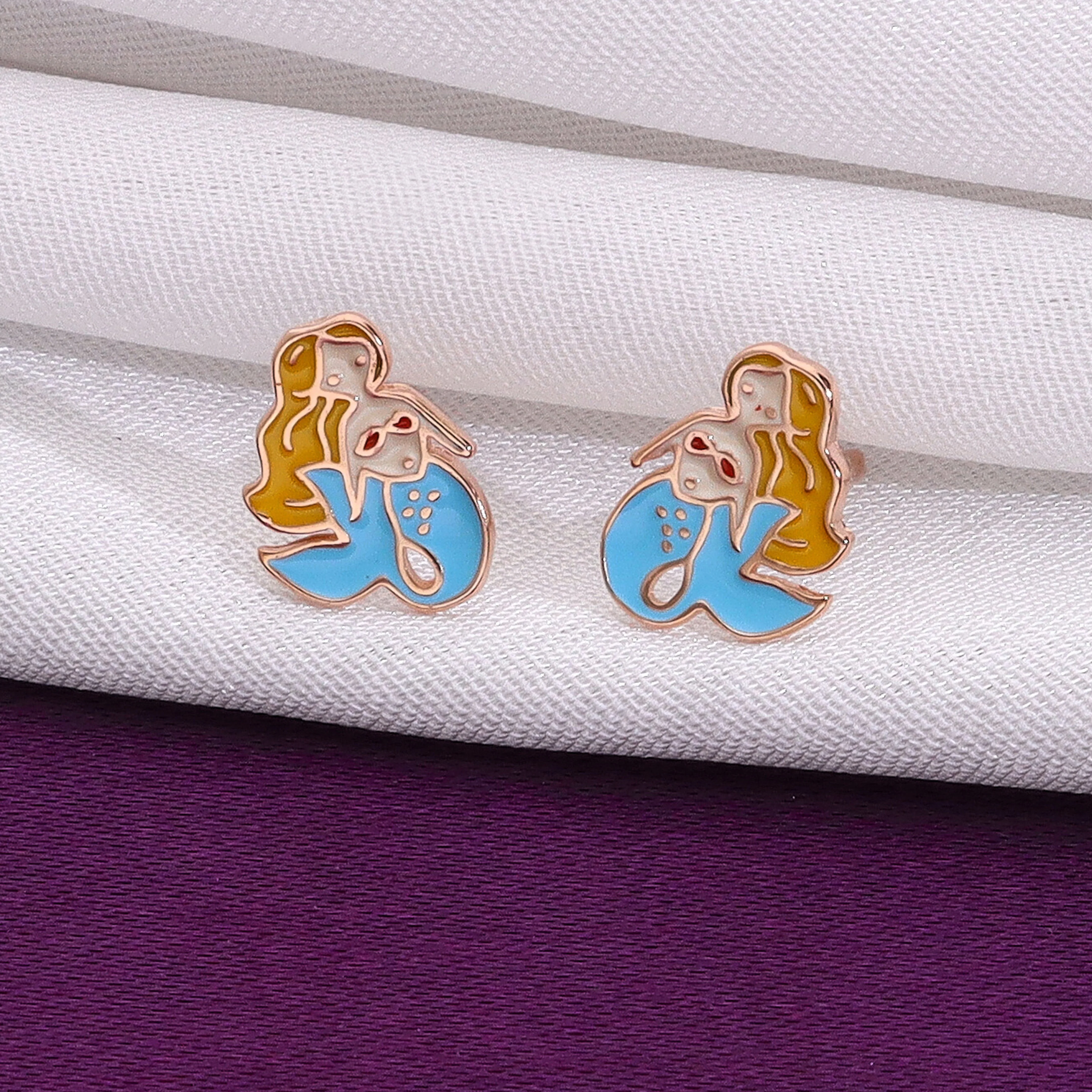 Children's Mermaid Silver Earrings - Image 2