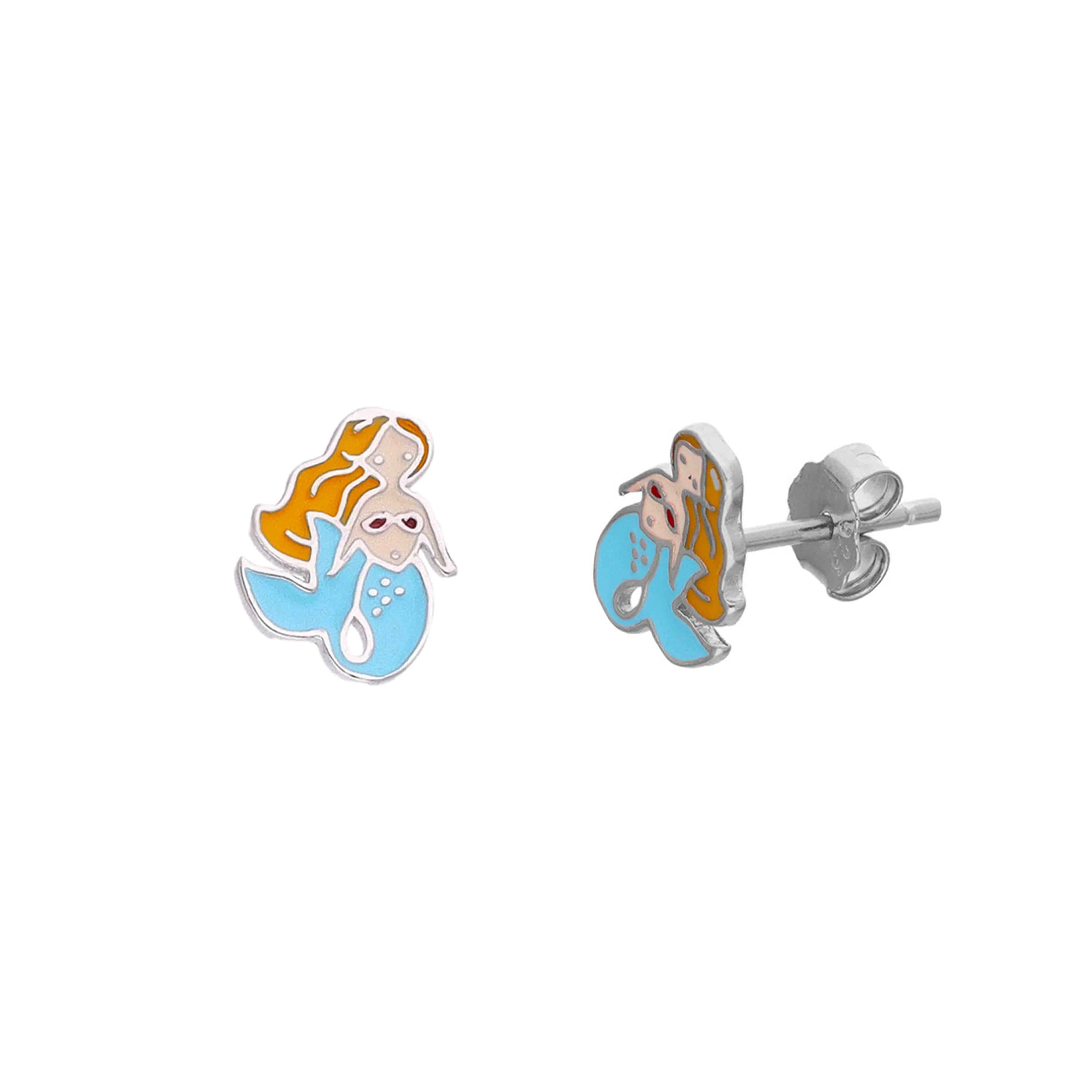 Children's Mermaid Silver Earrings - Image 3