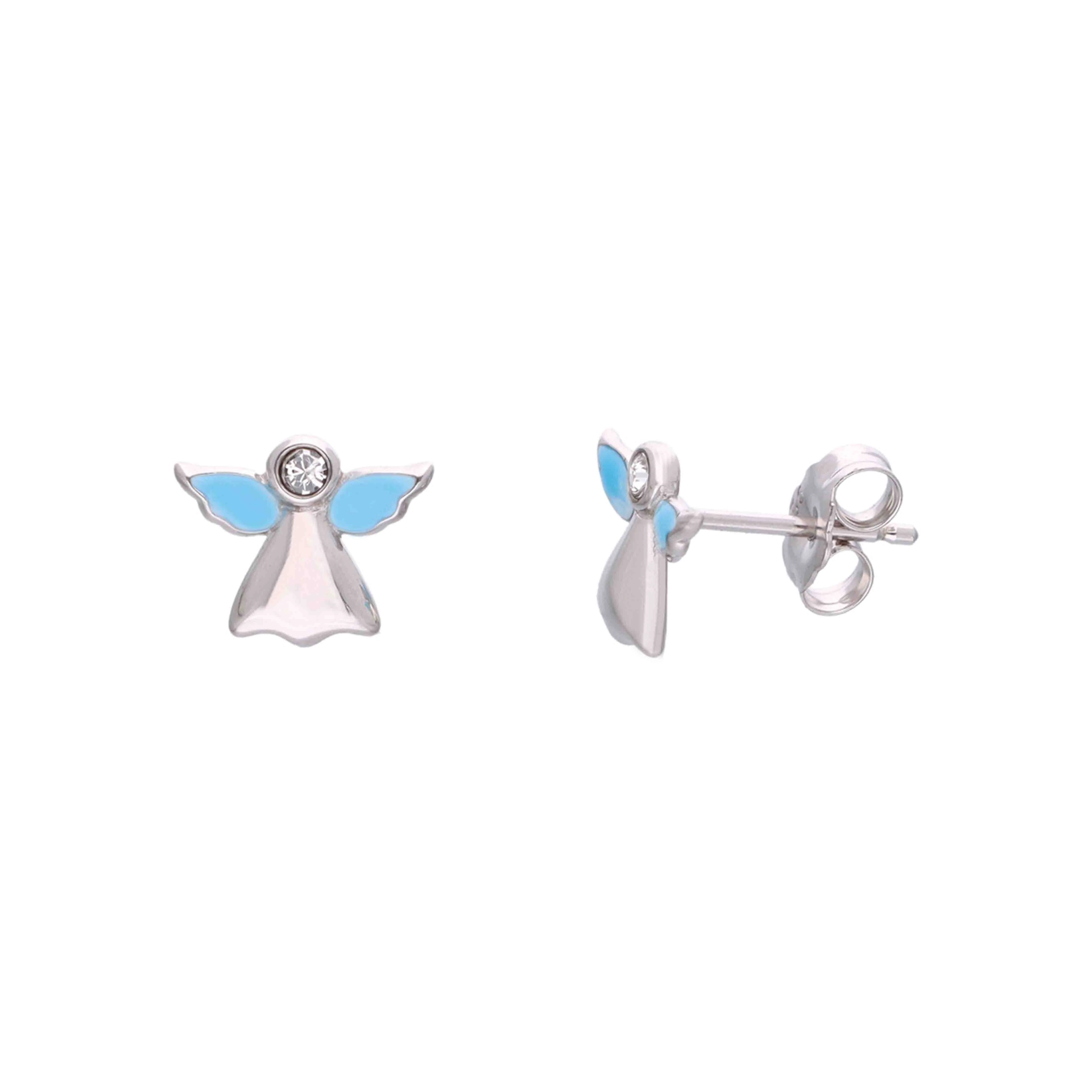 Kids Angel Silver Earrings - Image 3