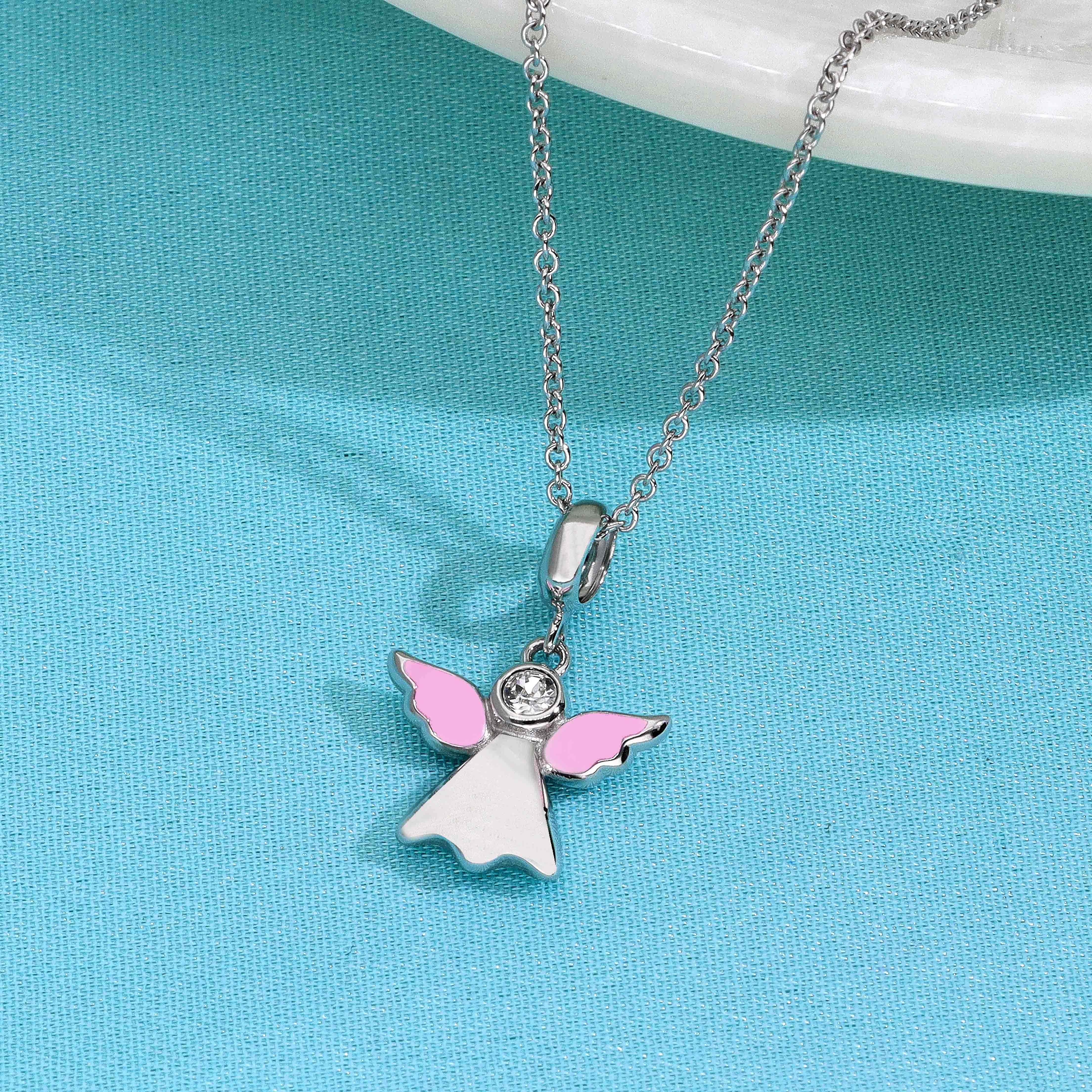 Kids Angel Silver Chain Pendant - Image 2