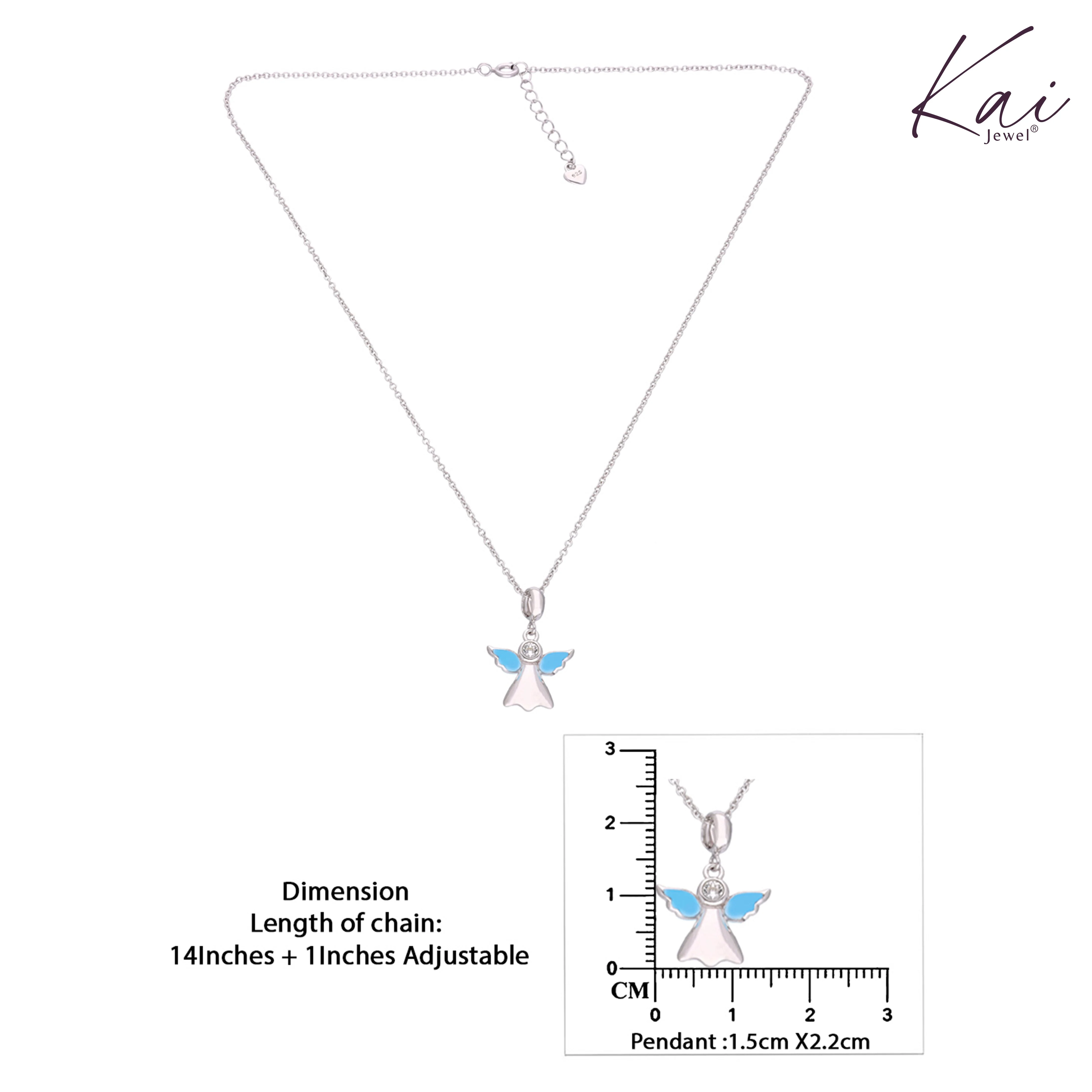 Kids Angel Silver Chain Pendant - Image 5
