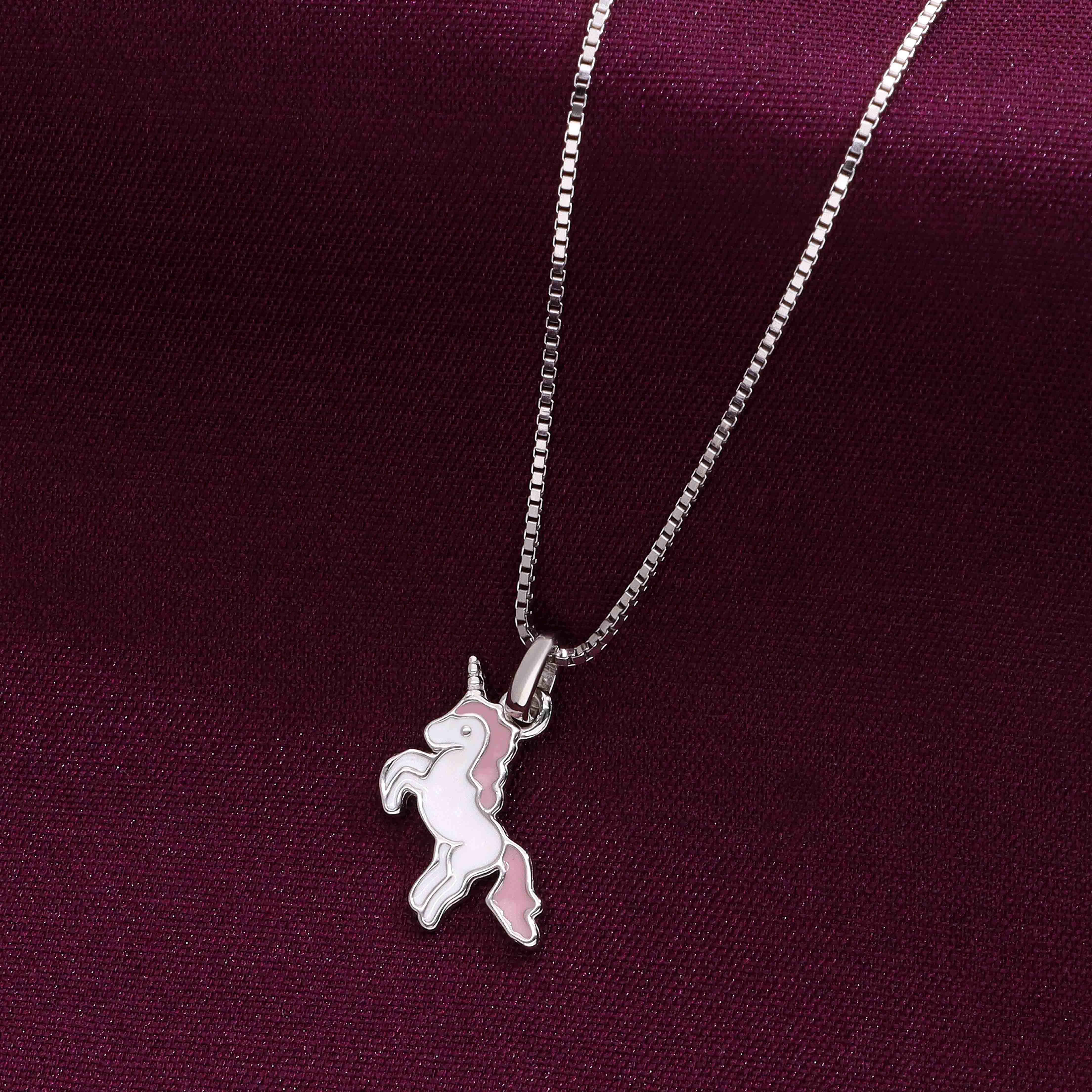 Kids Unicorn Sterling Silver Chain Pendant - Image 3