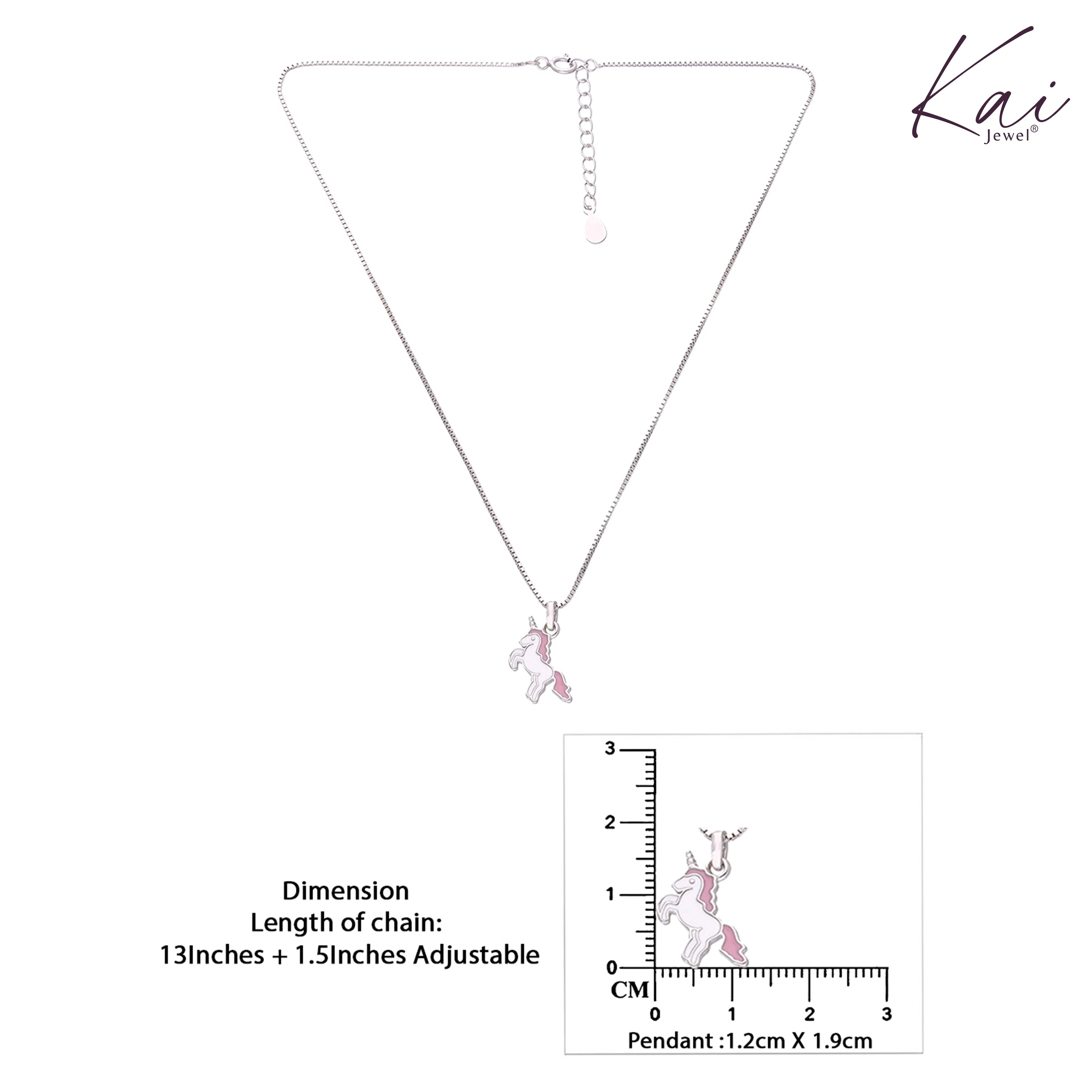 Kids Unicorn Sterling Silver Chain Pendant - Image 7