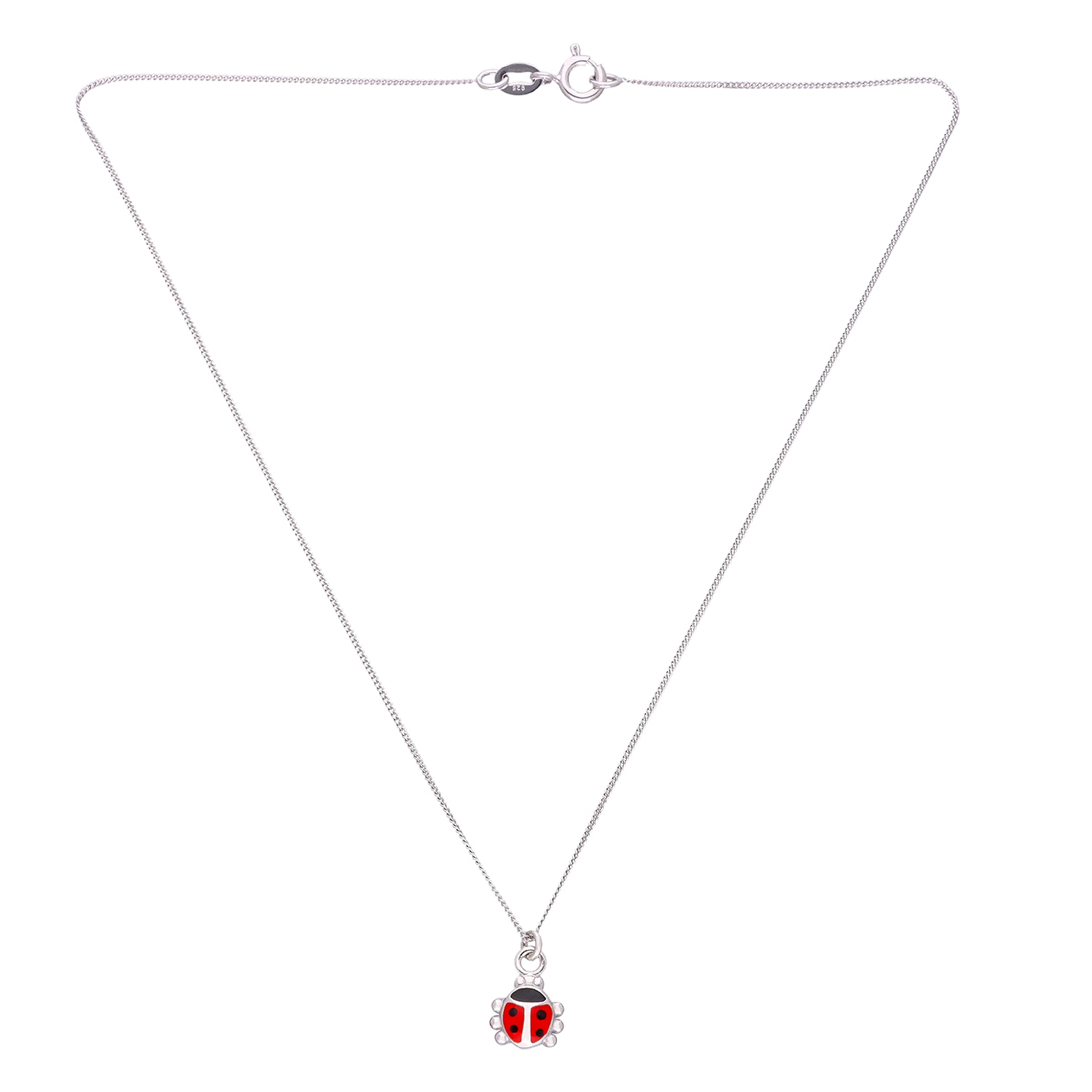 Kids Ladybug Silver Chain Pendant - Image 2