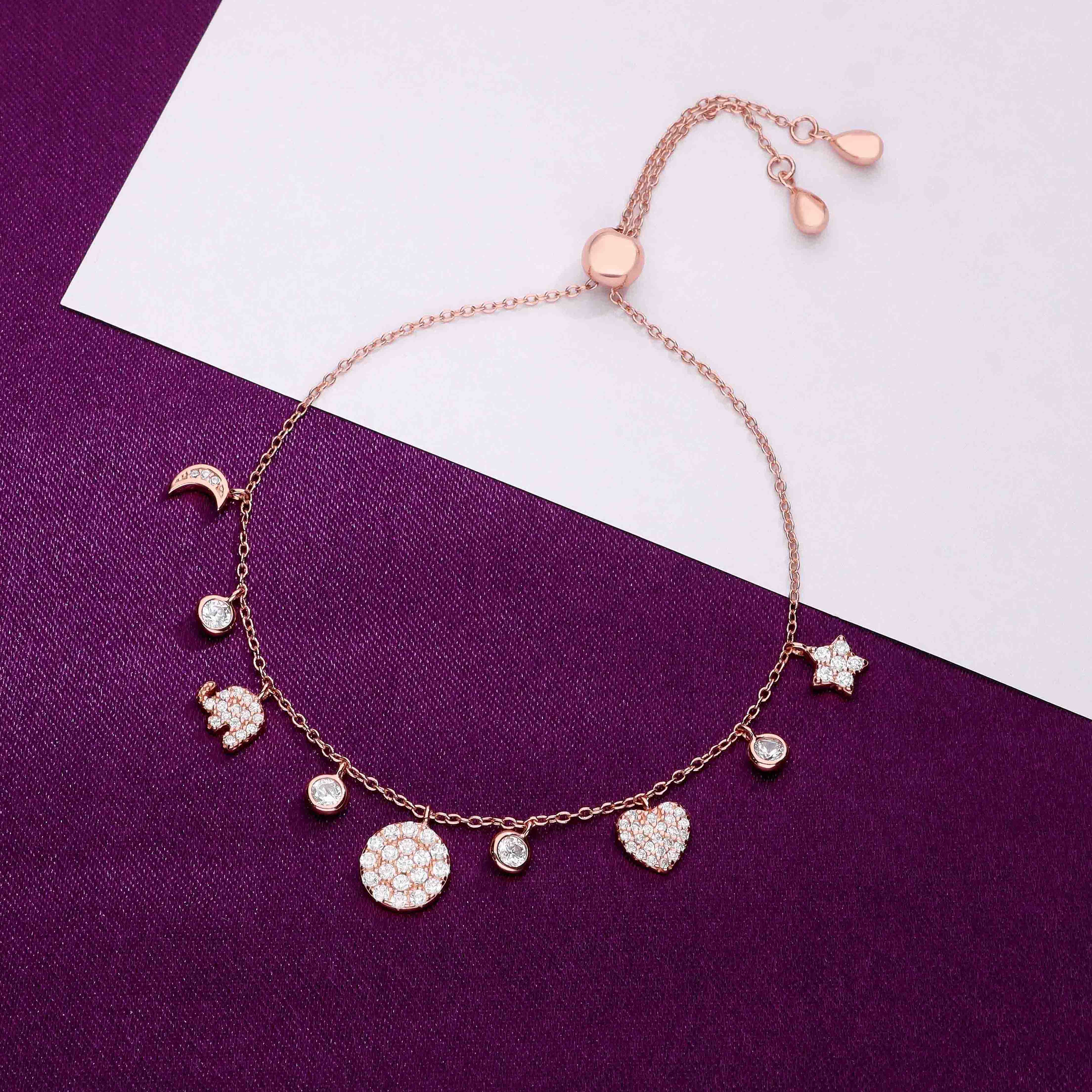 Sparkling Shapes Silver Charm Bracelet - Image 7