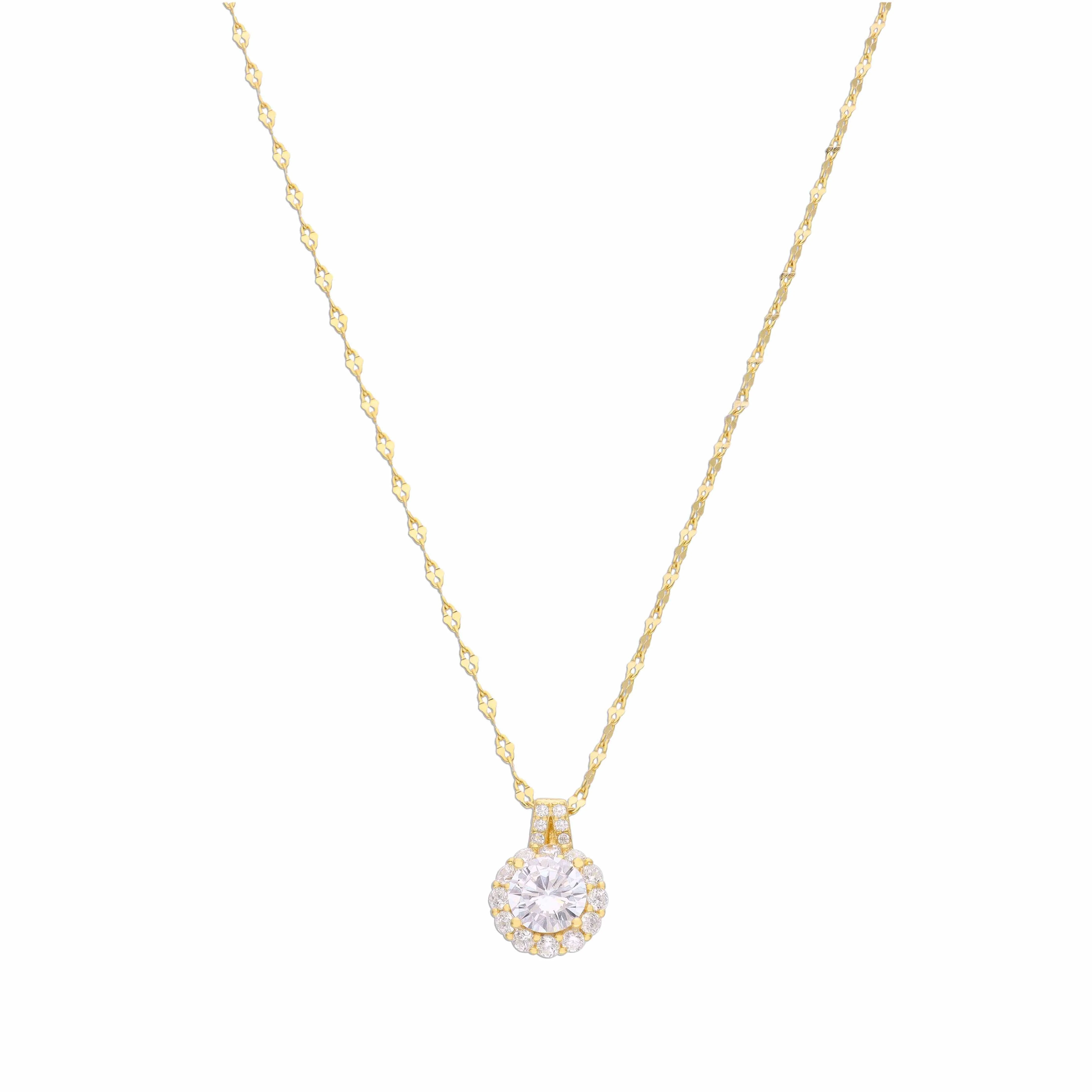 Minimal Crystal Casual Silver Necklace - Image 4