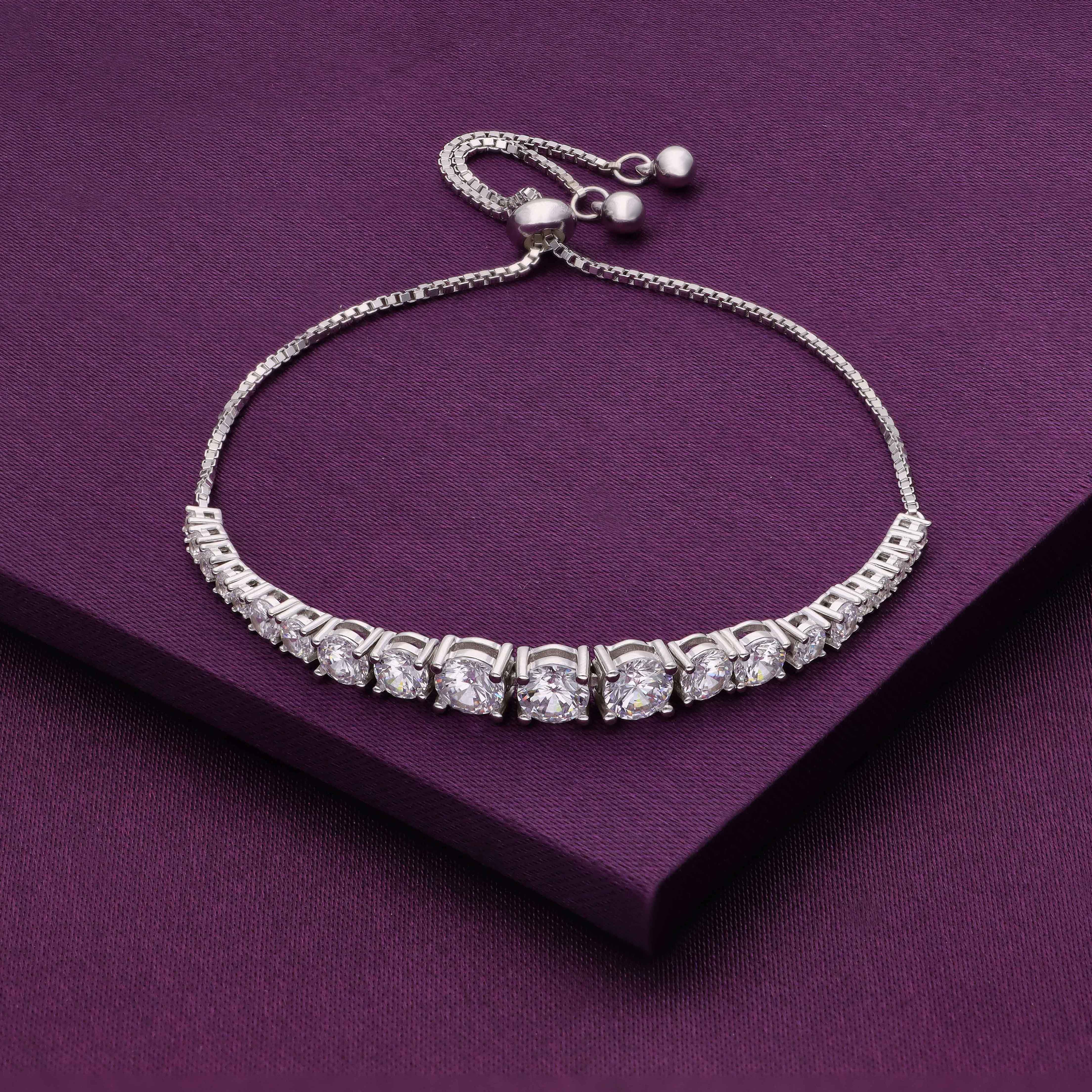 Solitaire Tennis Diamond Bolo Bracelet - Image 3