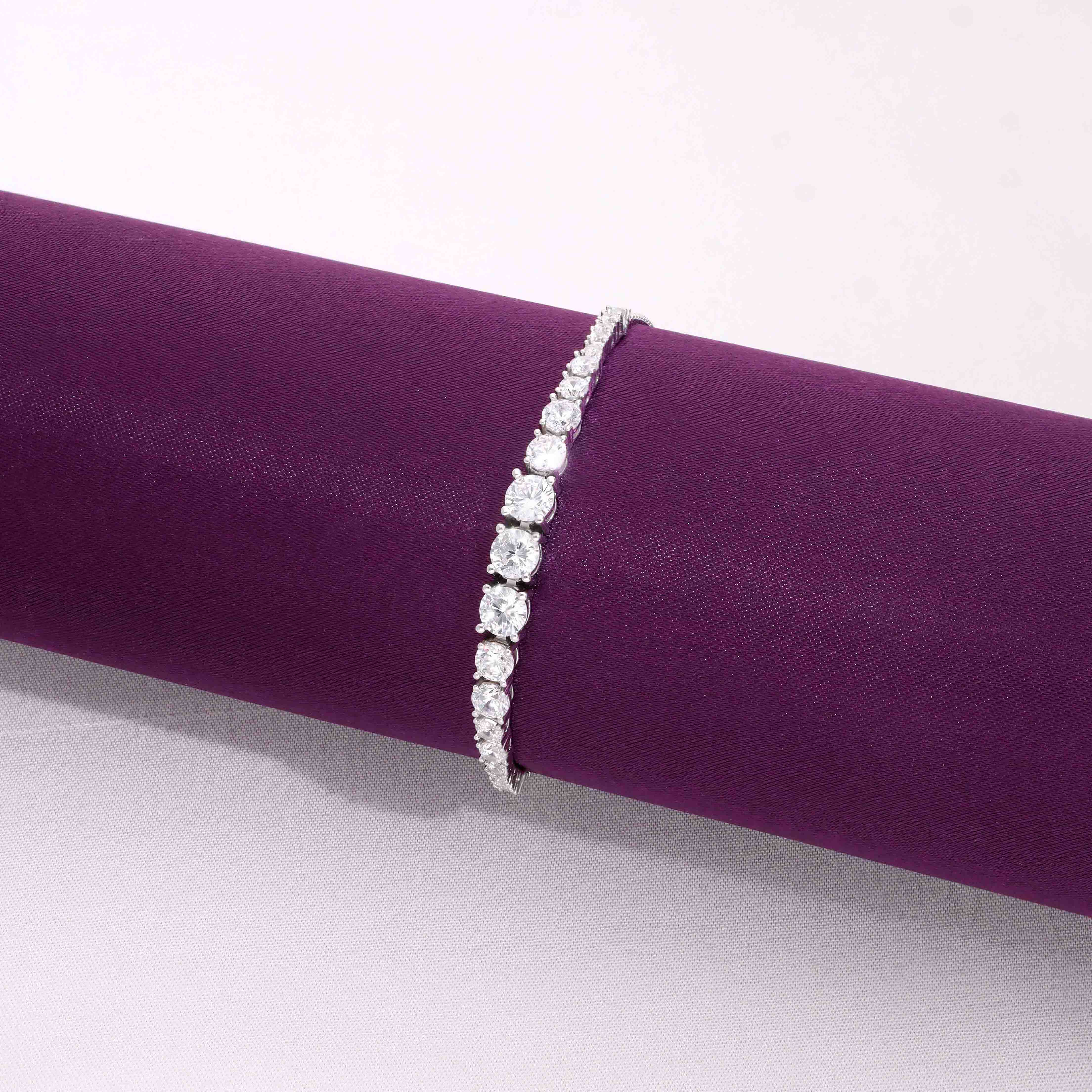 Solitaire Tennis Diamond Bolo Bracelet - Image 7