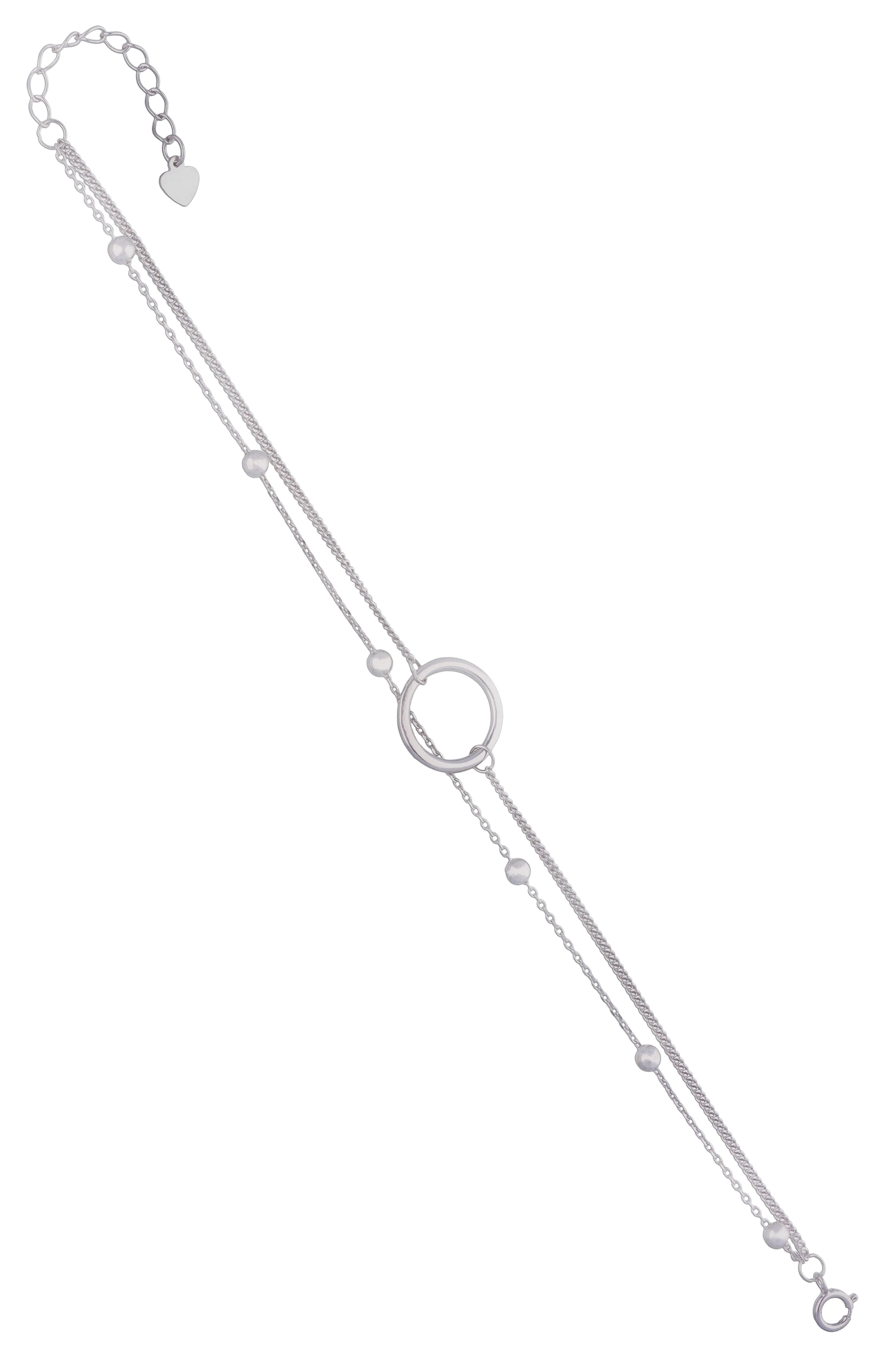 Minimal Double Layered Silver Beaded Casual Bracelet - Image 3