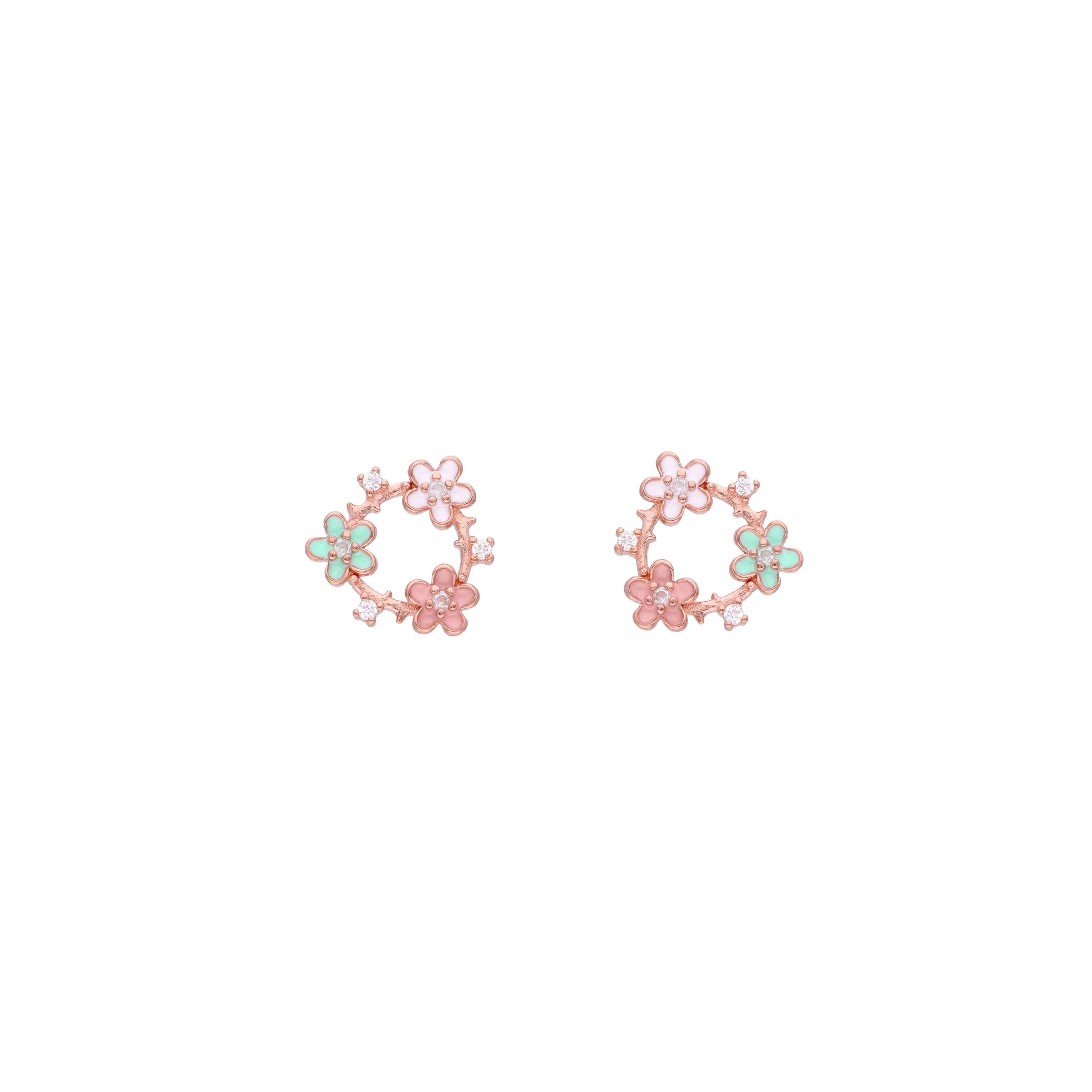Multi Colour Floral Casual Silver Earrings - Image 3