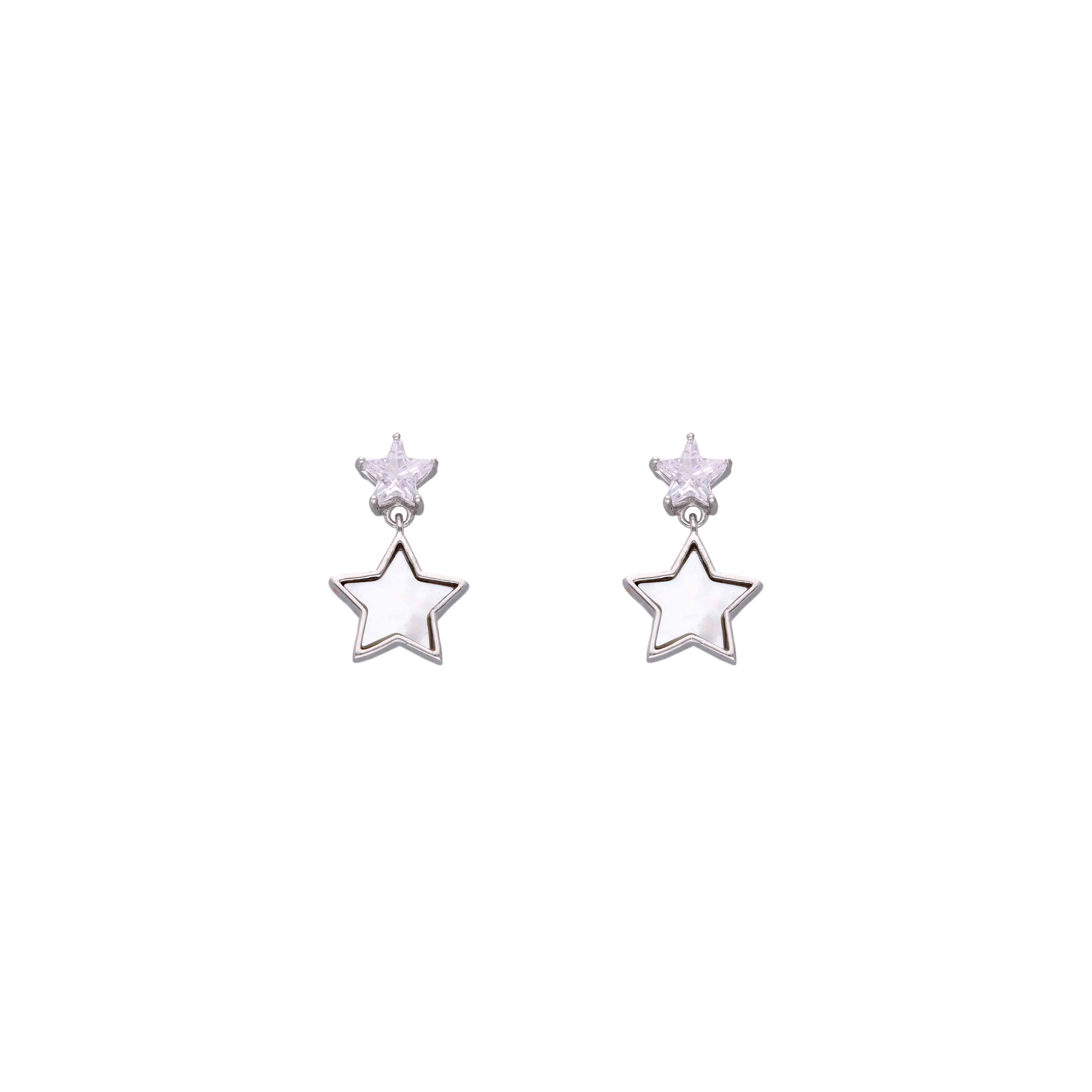 Twinning Twinkles Silver Drop Earrings - Image 3