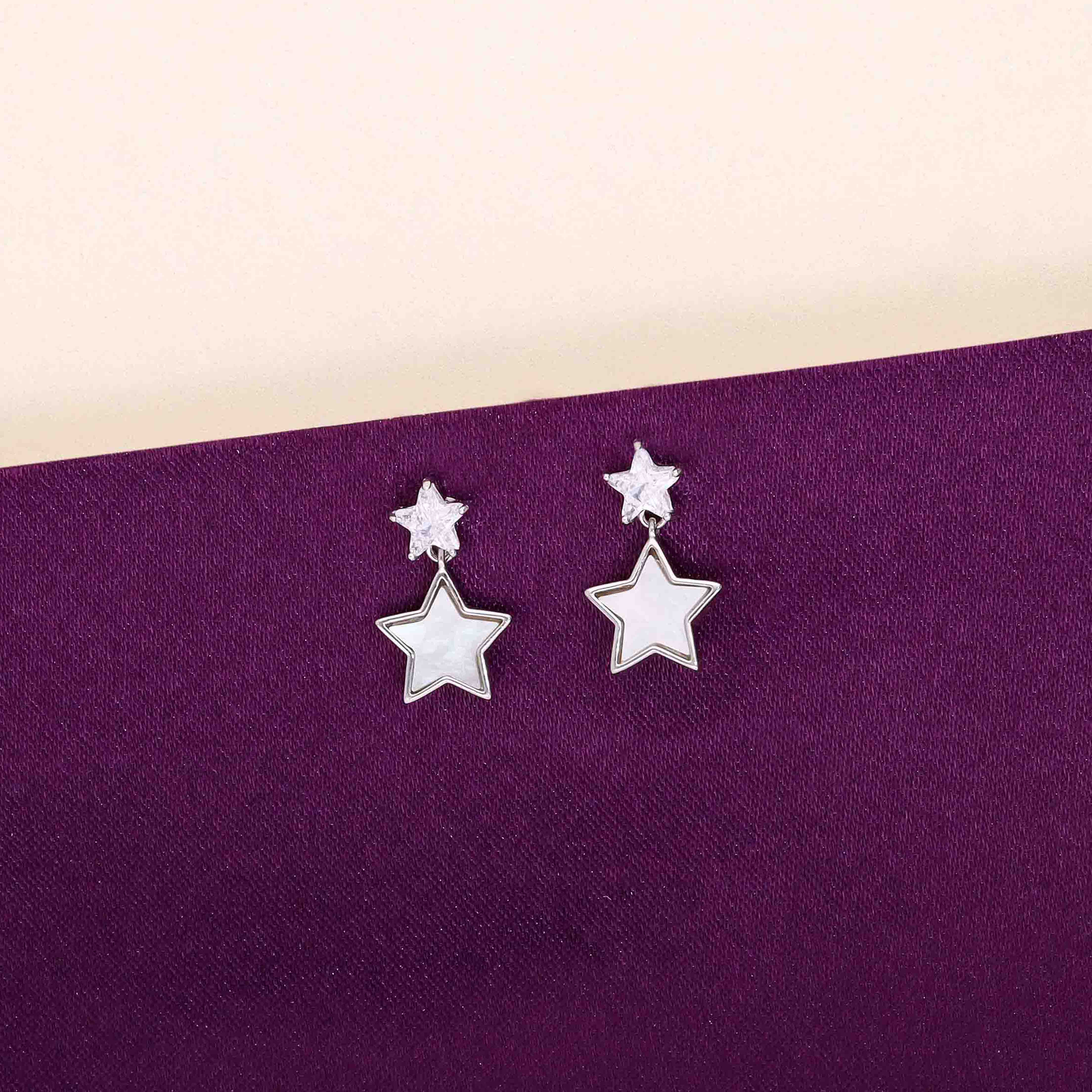 Twinning Twinkles Silver Drop Earrings - Image 5