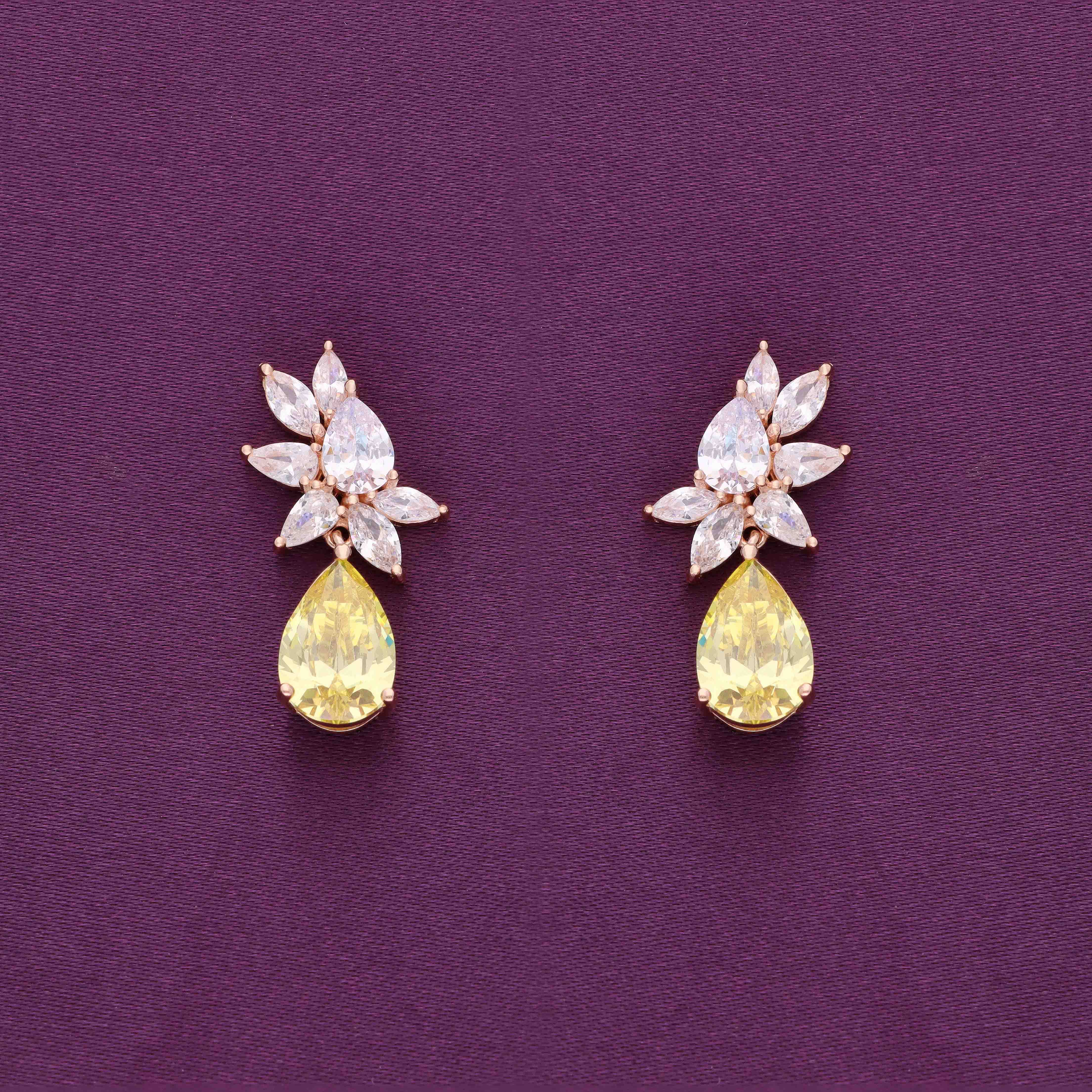 Royal Teardrops Statement Silver Drop Earrings - Image 4