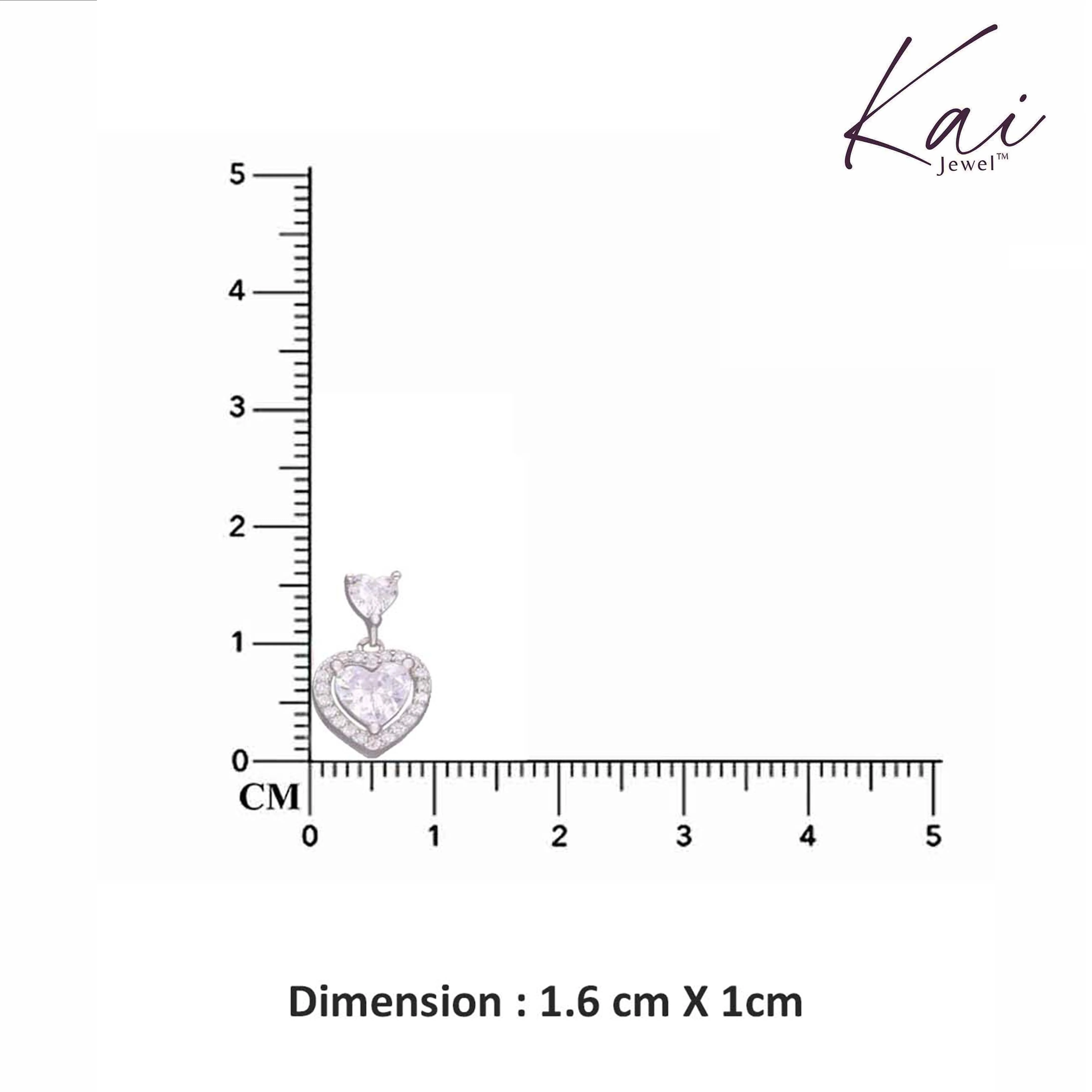 Sterling Silver Heart Solitaire Drop Earrings - Image 6