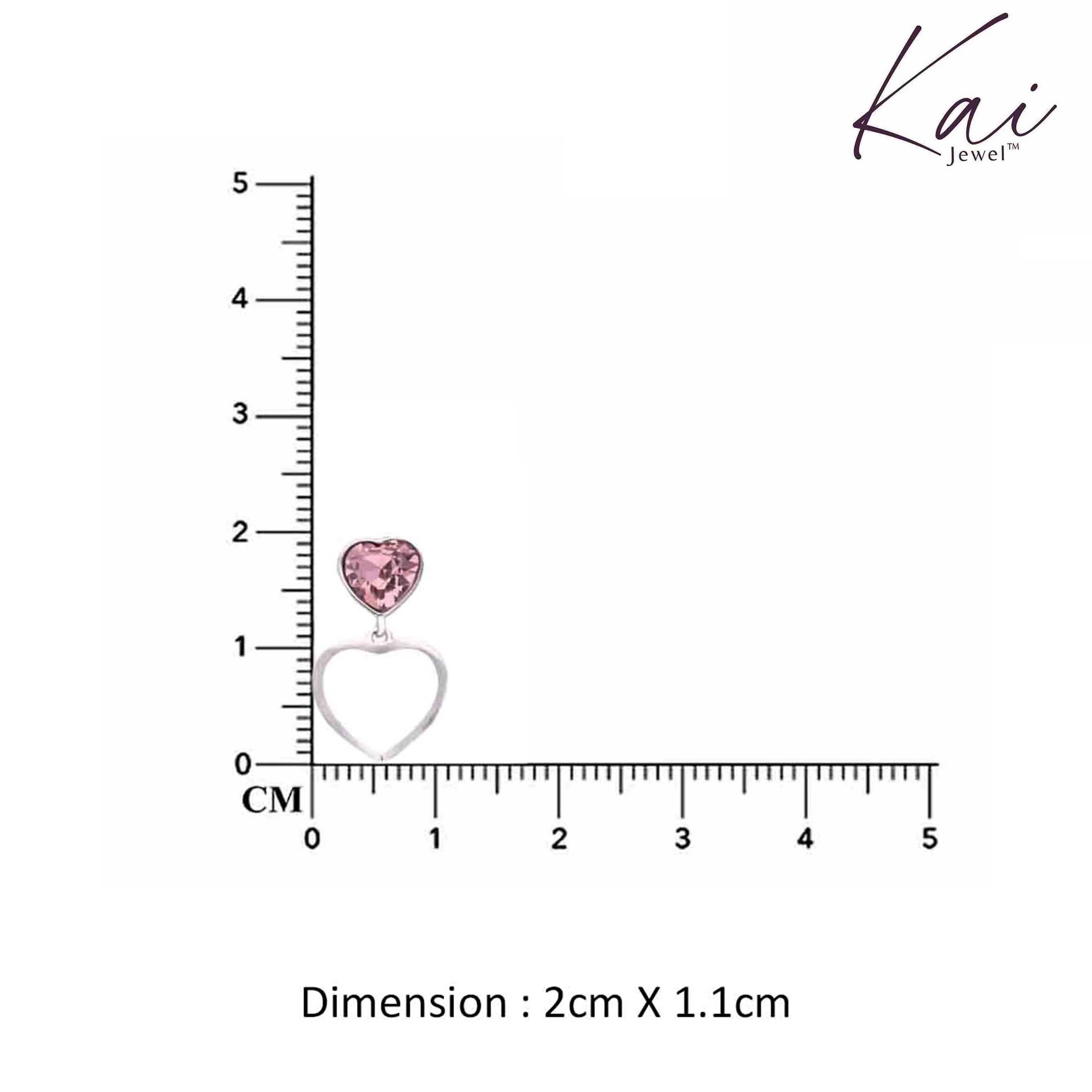 Sterling Silver Heart Drop Earrings - Image 6