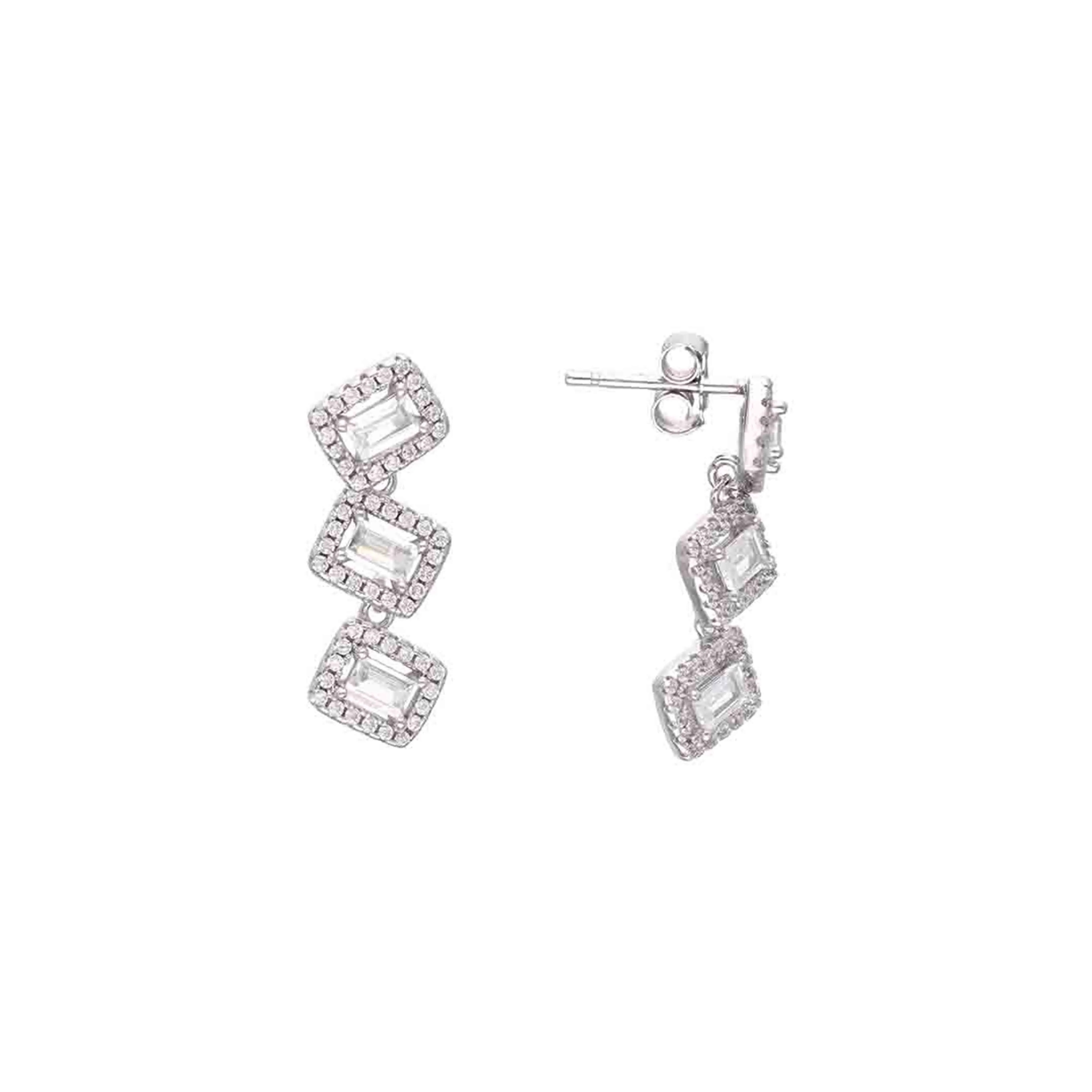 Triple Luxe Sparkle Drop Earrings - Image 4