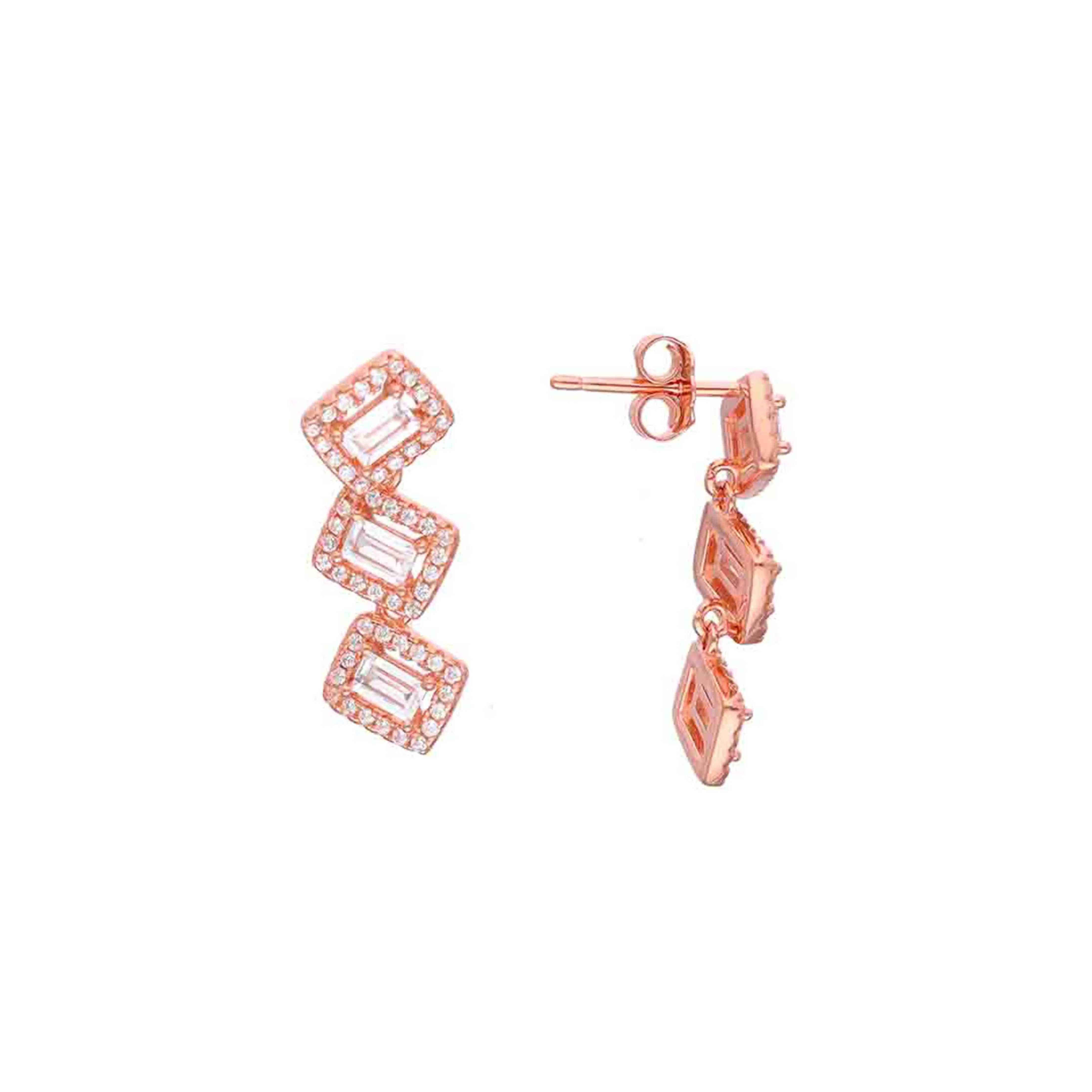 Triple Luxe Sparkle Drop Earrings - Image 5