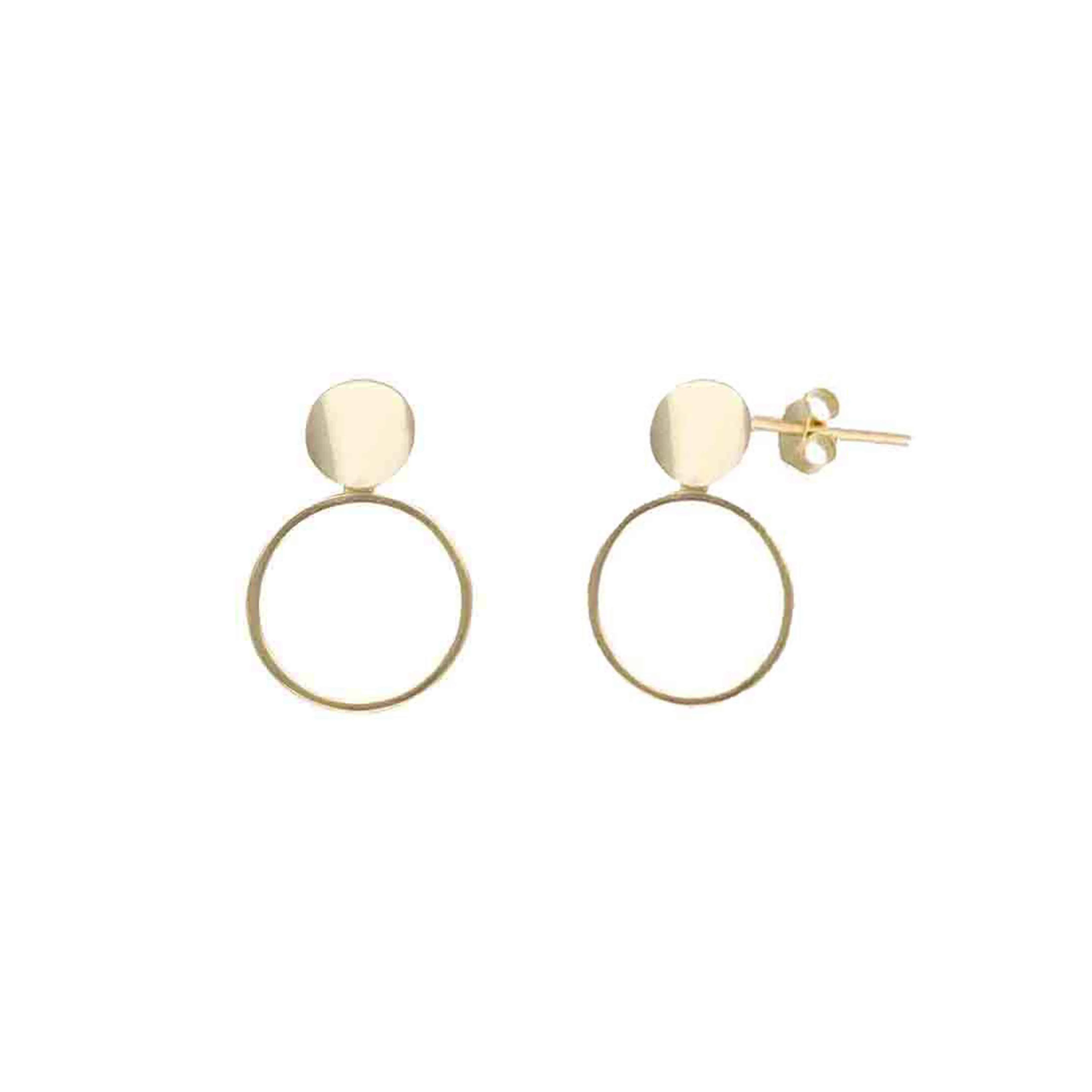 Sterling Gold Chic Circle Drop Earrings - Image 3